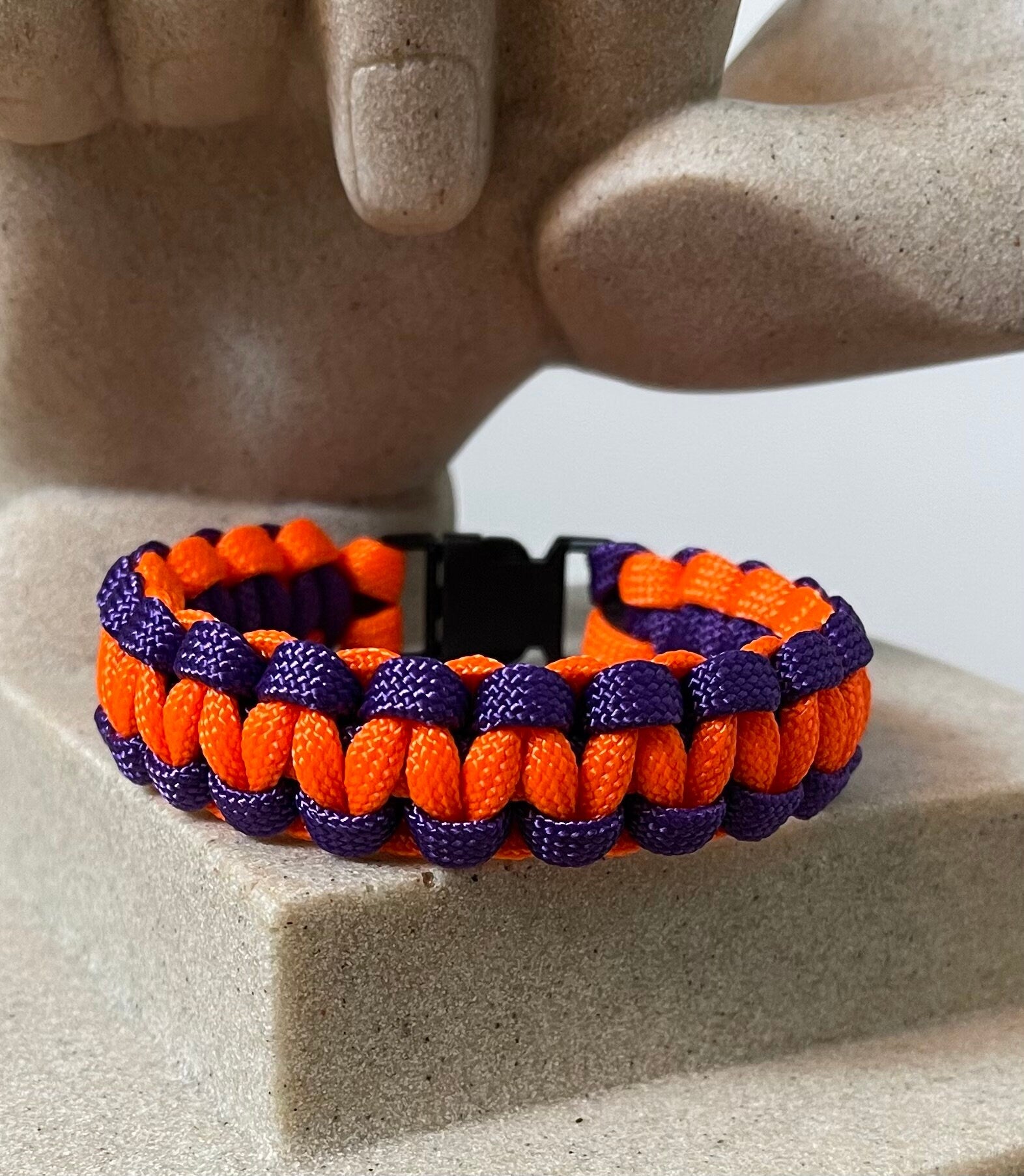 Cobra Style - Paracord Bracelet - Orange and Purple Colors - Made to Order – Plastic - Metal Buckle – Show Your Team Spirit