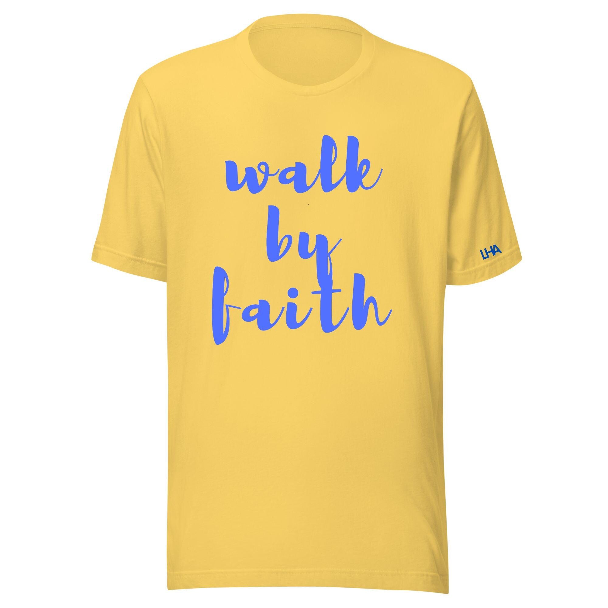 Walk By Faith - T-Shirt - Solid Color - Christian Shirt - Bible Verse T-Shirt Gift - Gift for Mom