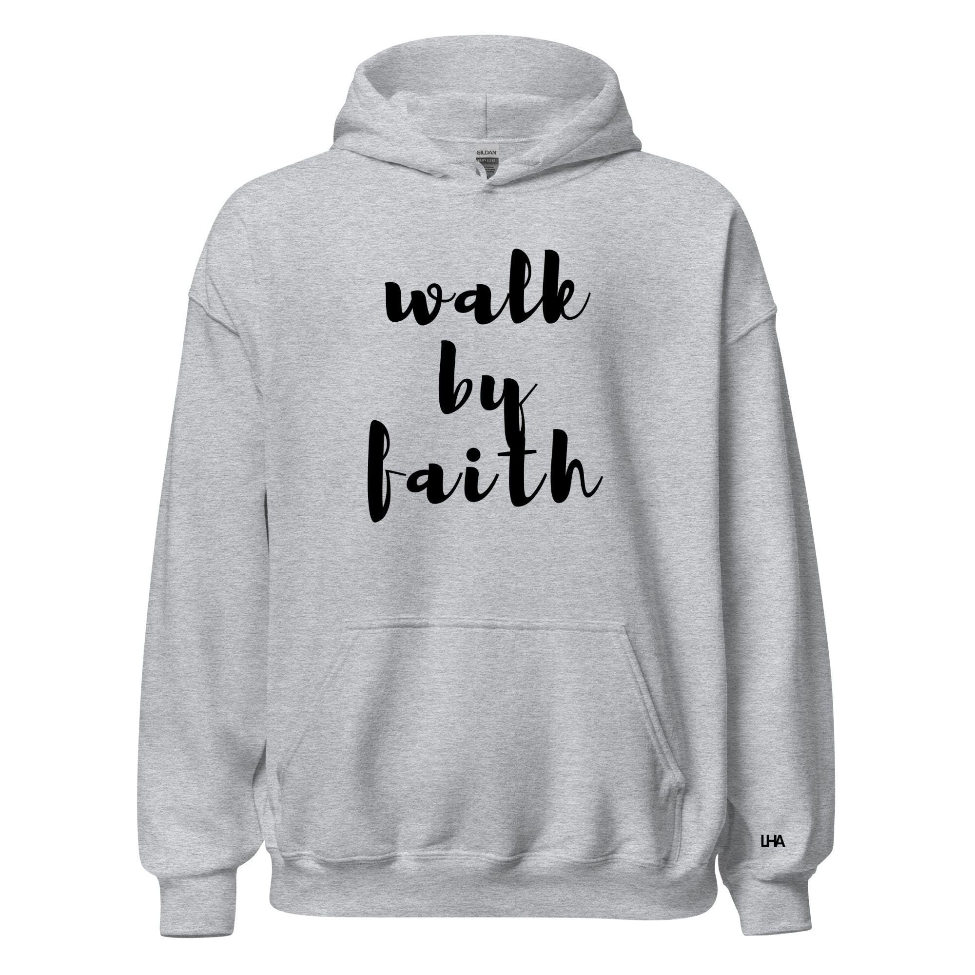 Walk by Faith - Solid Style, Hoodie, Christian Shirt, Bible Verse Shirt, Gift for Mom, Gift for Dad, Gift for Her, Gift for Him