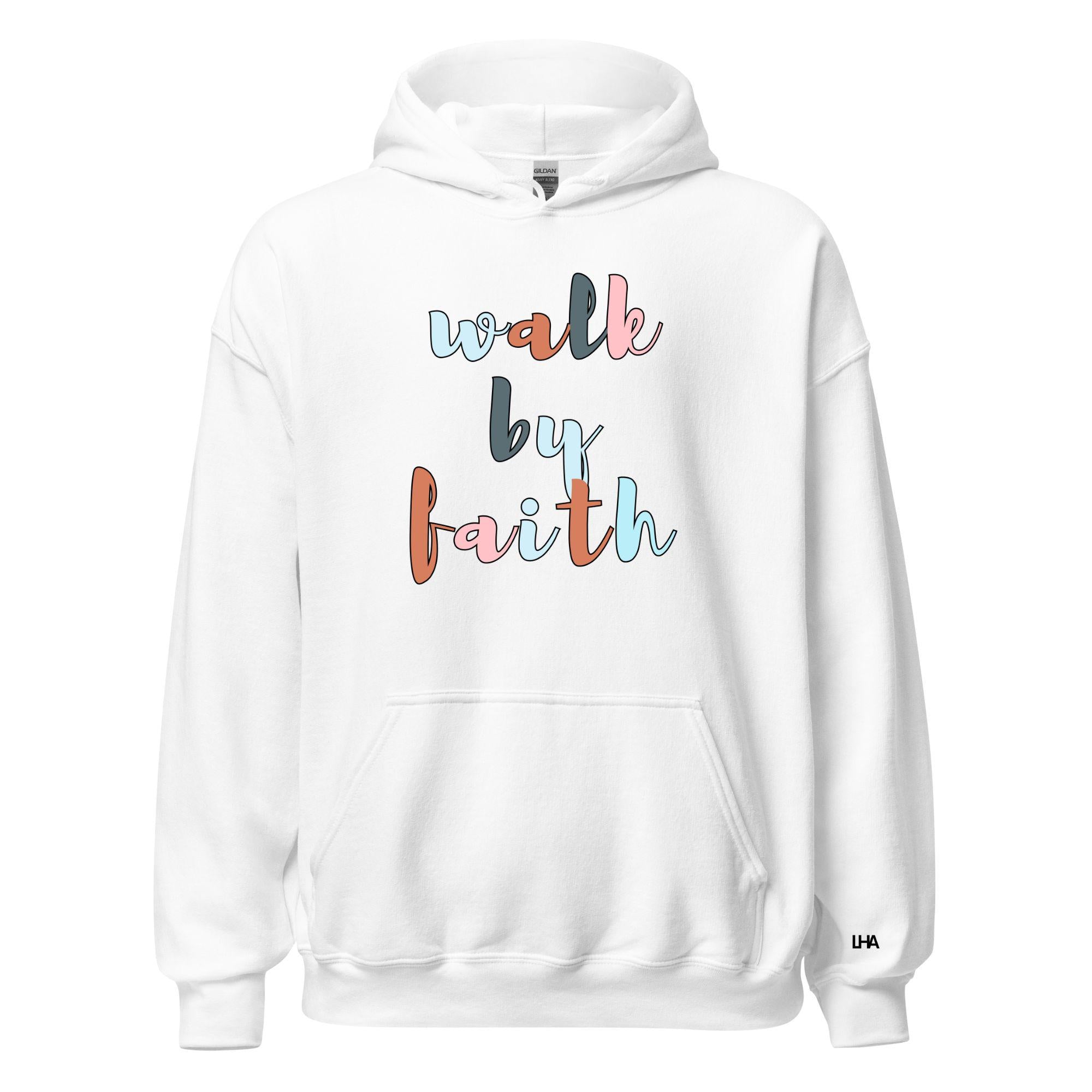Walk by Faith - Boho Style, Hoodie, Christian Shirt, Bible Verse Shirt, Gift for Mom, Gift for Dad, Gift for Her, Gift for Him