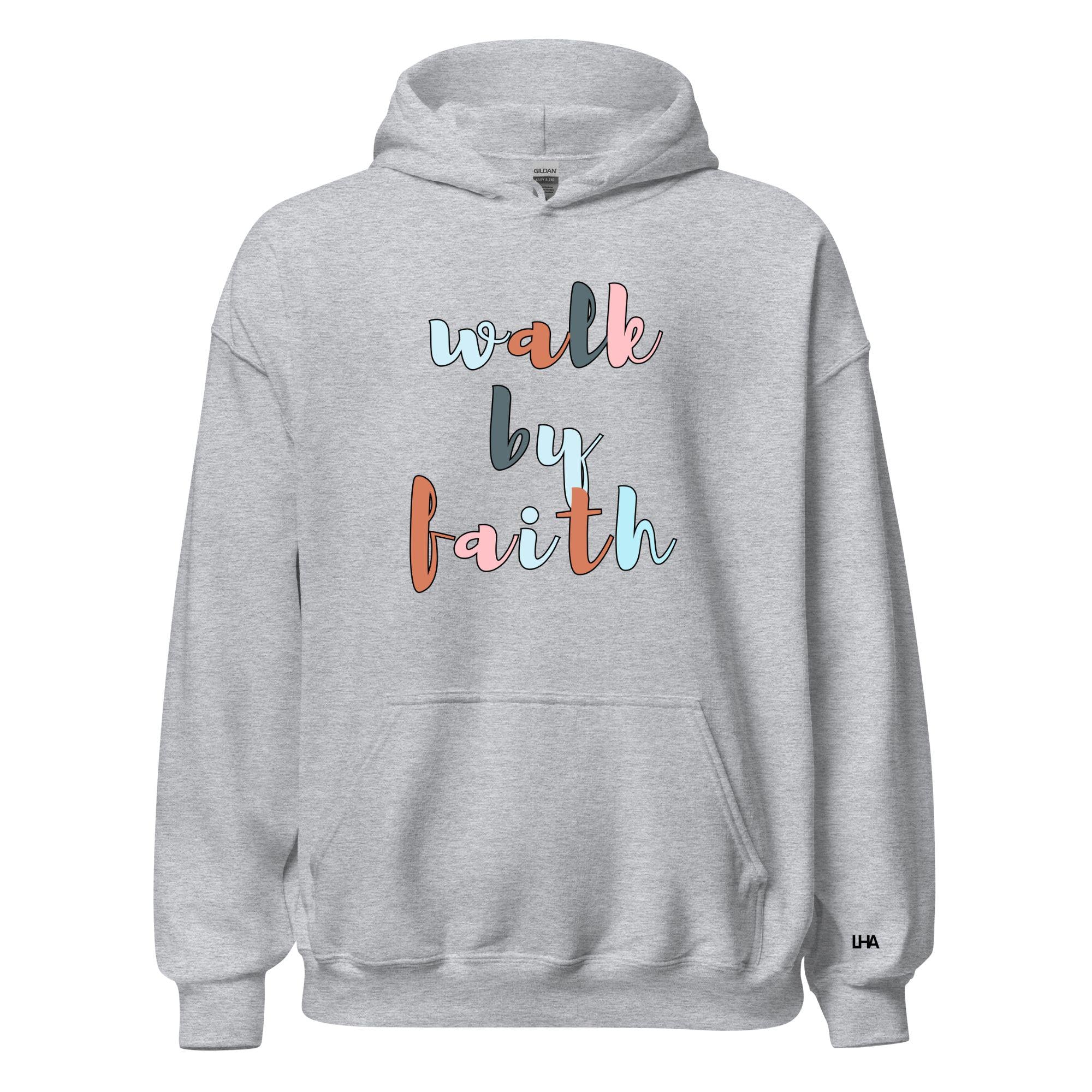 Walk by Faith - Boho Style, Hoodie, Christian Shirt, Bible Verse Shirt, Gift for Mom, Gift for Dad, Gift for Her, Gift for Him