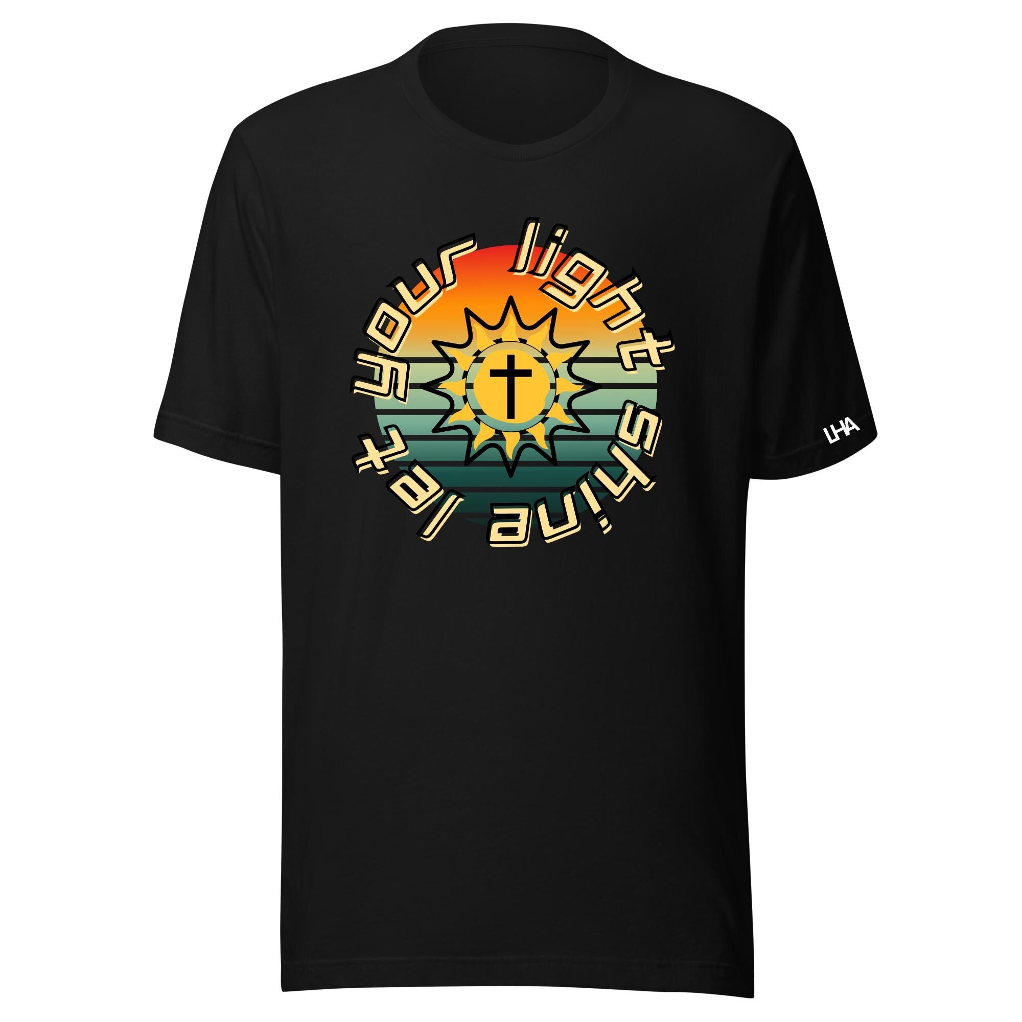 Let Your Light Shine - T-Shirt - Sunburst Color - Christian Shirt - Bible Verse T-Shirt Gift - Unisex Gift- Gift for Him - Gift for Her