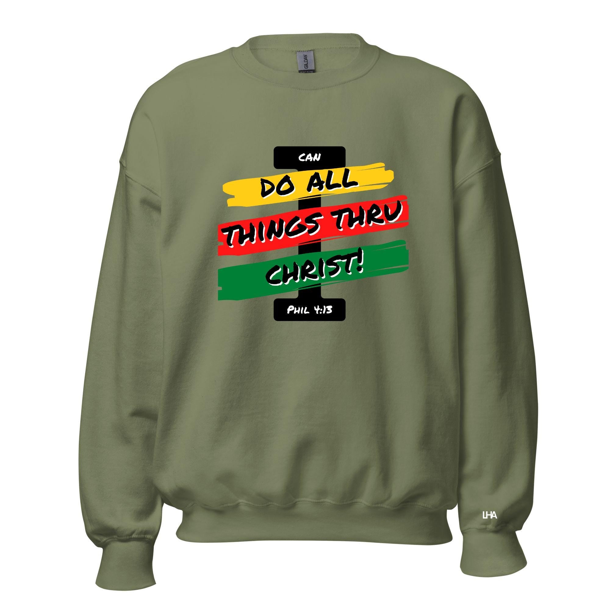 I Can Do All Things - Jam Rock Style, Christian Sweatshirt Bible Verse Shirt, Gift for Mom, Gift for Dad, Gift for Her, Gift for Him