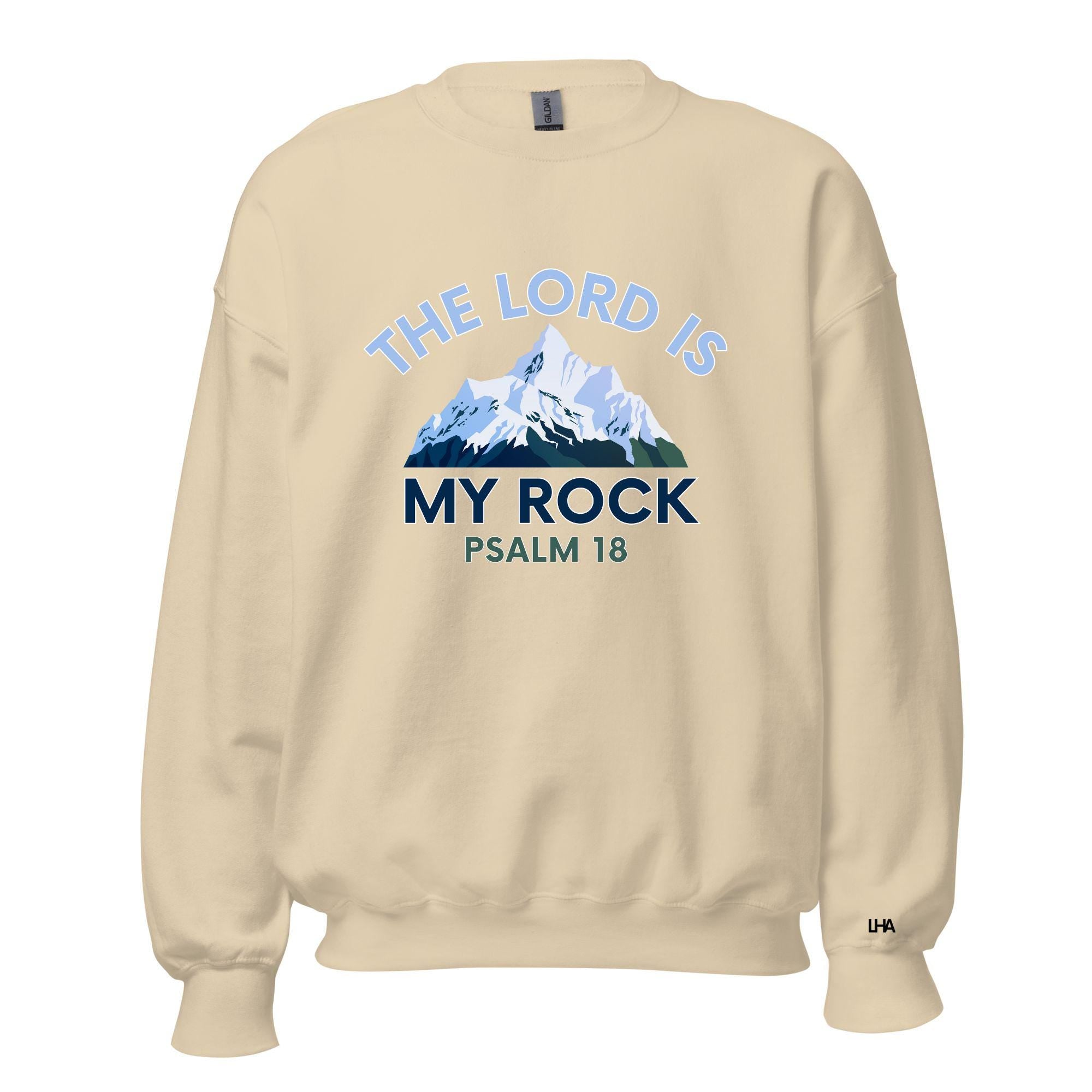 The Lord Is My Rock - Mountain Style, Christian Sweatshirt Bible Verse Shirt, Gift for Mom, Gift for Dad, Gift for Her, Gift for Him