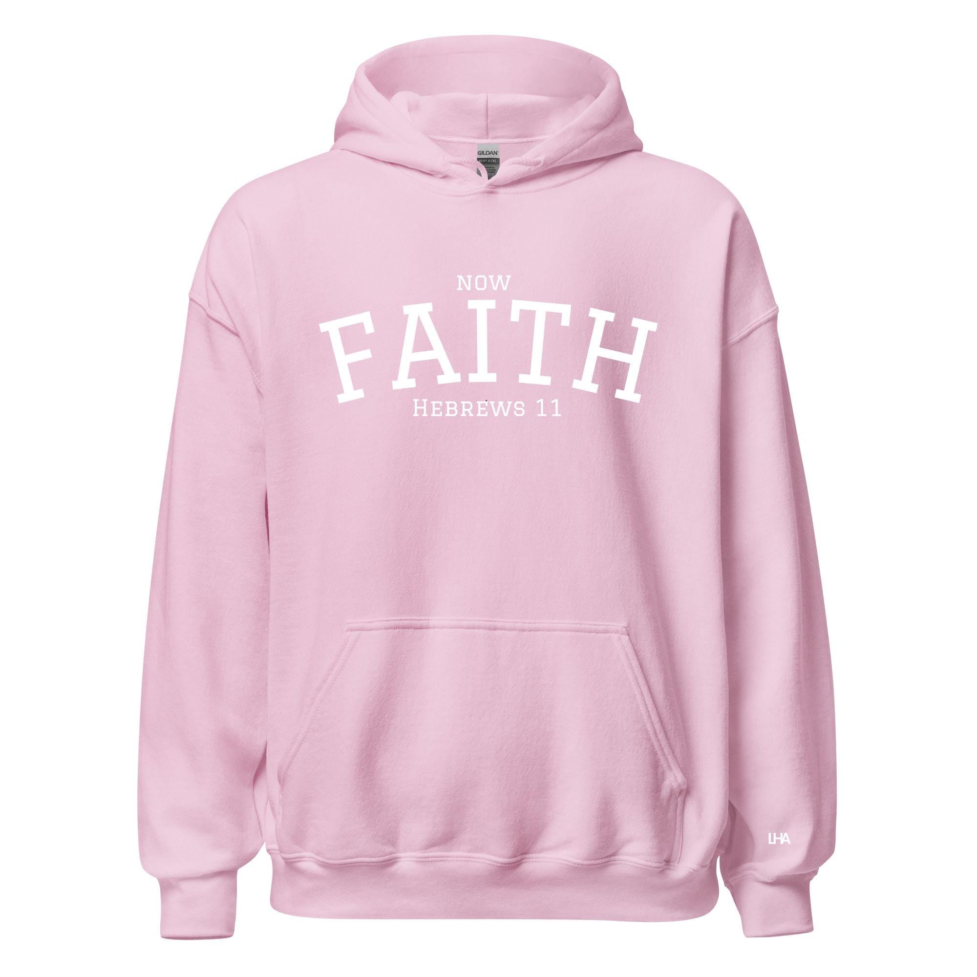 Now Faith - Collegiate Style, Hoodie, Christian Shirt, Bible Verse Shirt, Gift for Mom, Gift for Dad, Gift for Her, Gift for Him