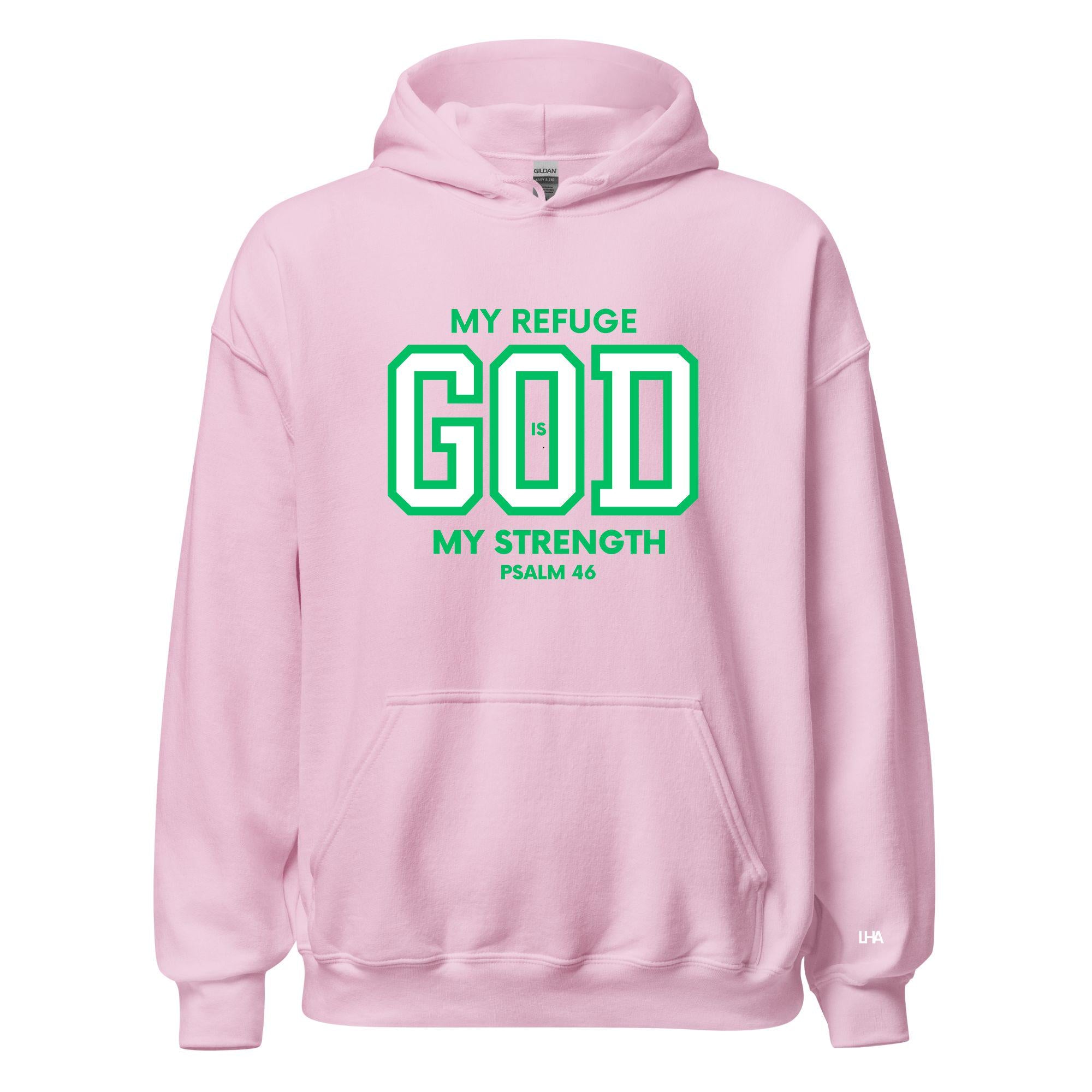 God is my Refuge - Hoodie, Christian Shirt, Bible Verse Shirt, Gift for Mom, Gift for Dad, Gift for Her, Gift for Him