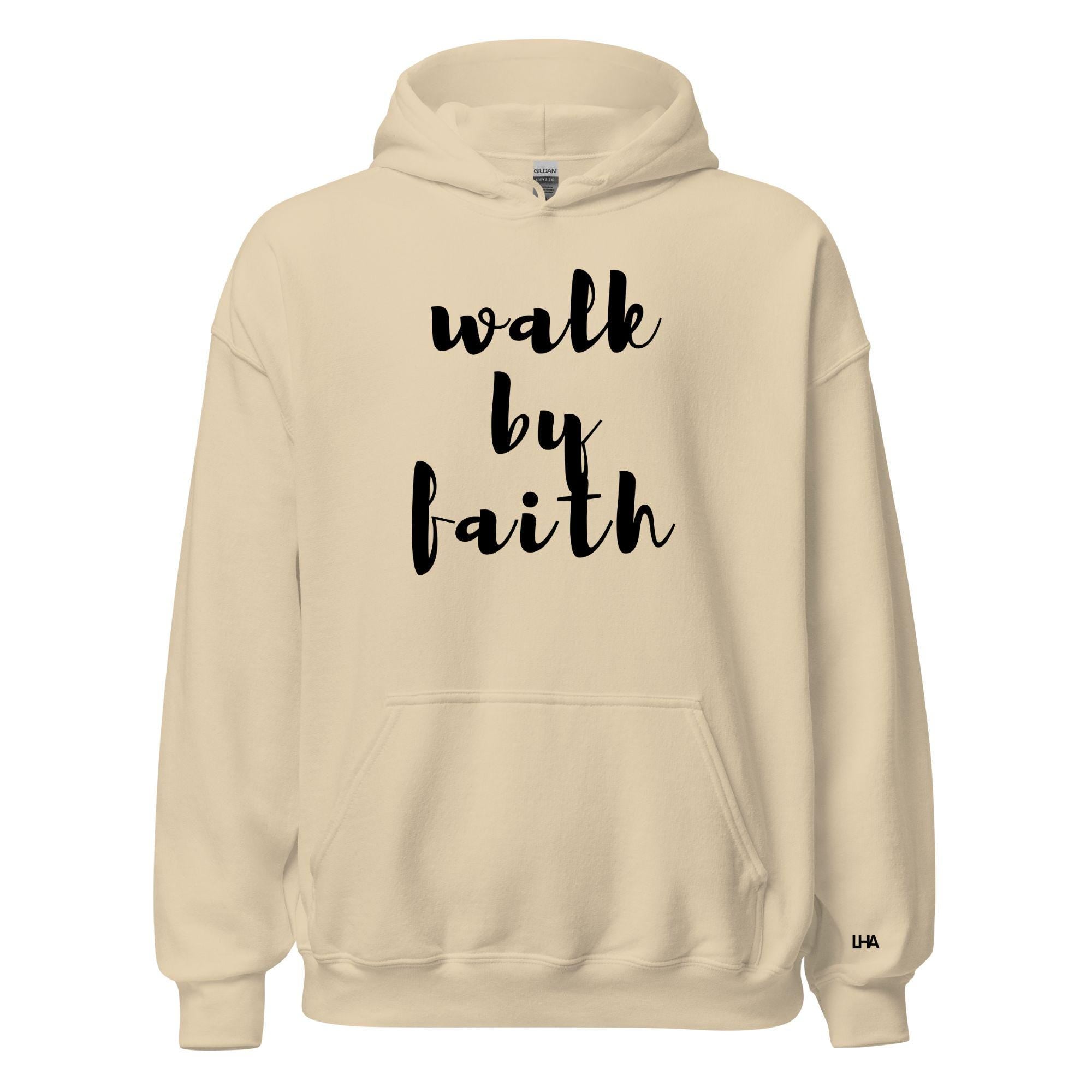 Walk by Faith - Solid Style, Hoodie, Christian Shirt, Bible Verse Shirt, Gift for Mom, Gift for Dad, Gift for Her, Gift for Him