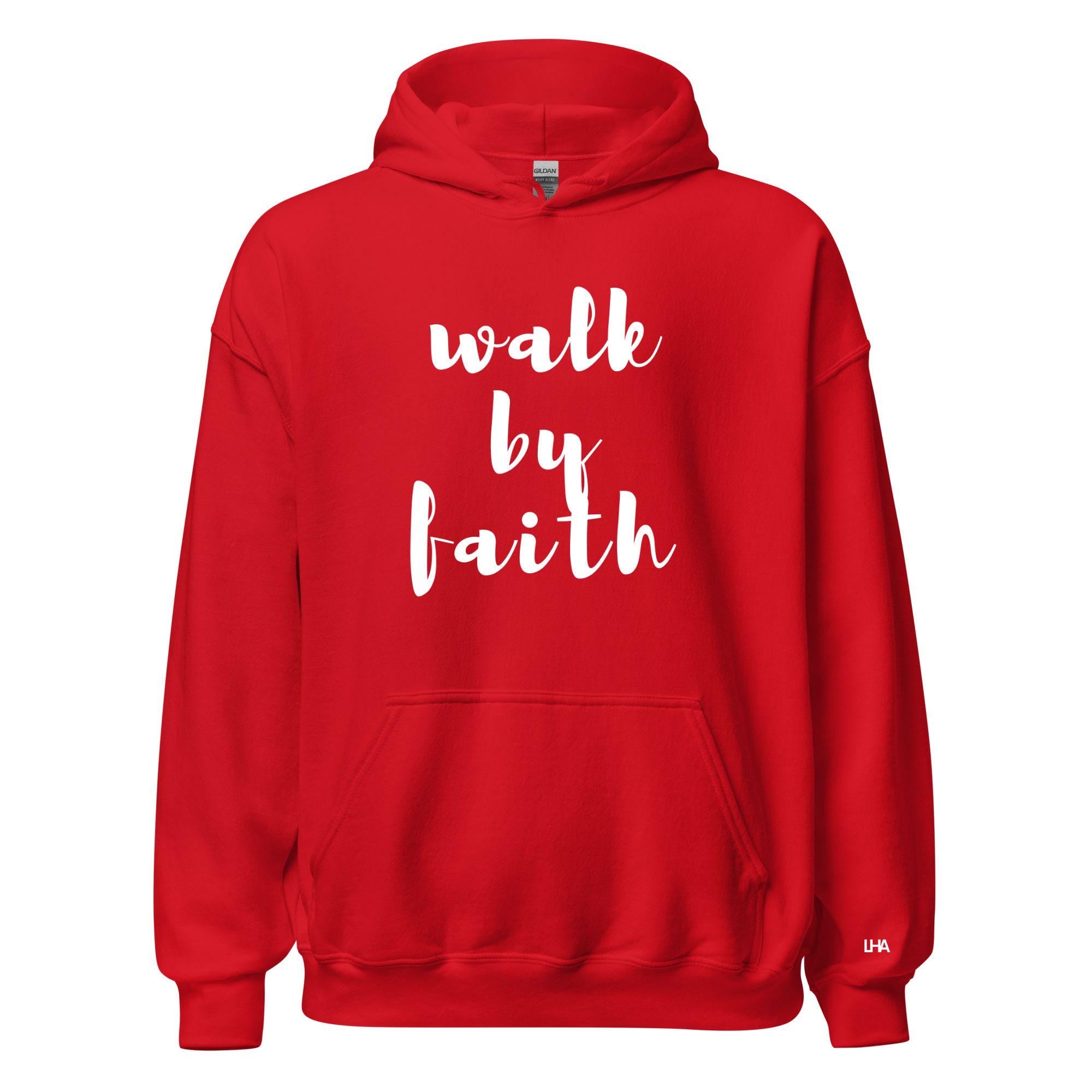 Walk by Faith - Solid Style, Hoodie, Christian Shirt, Bible Verse Shirt, Gift for Mom, Gift for Dad, Gift for Her, Gift for Him