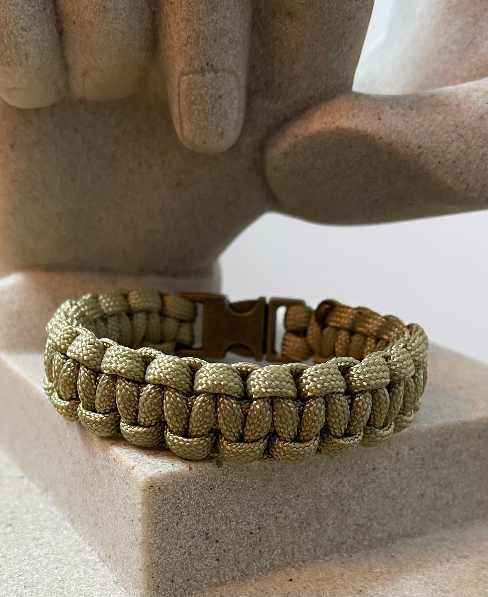Cobra Style - Paracord Bracelet - Tan Color - Made to Order – Plastic - Metal Buckle – Show Your Team Spirit