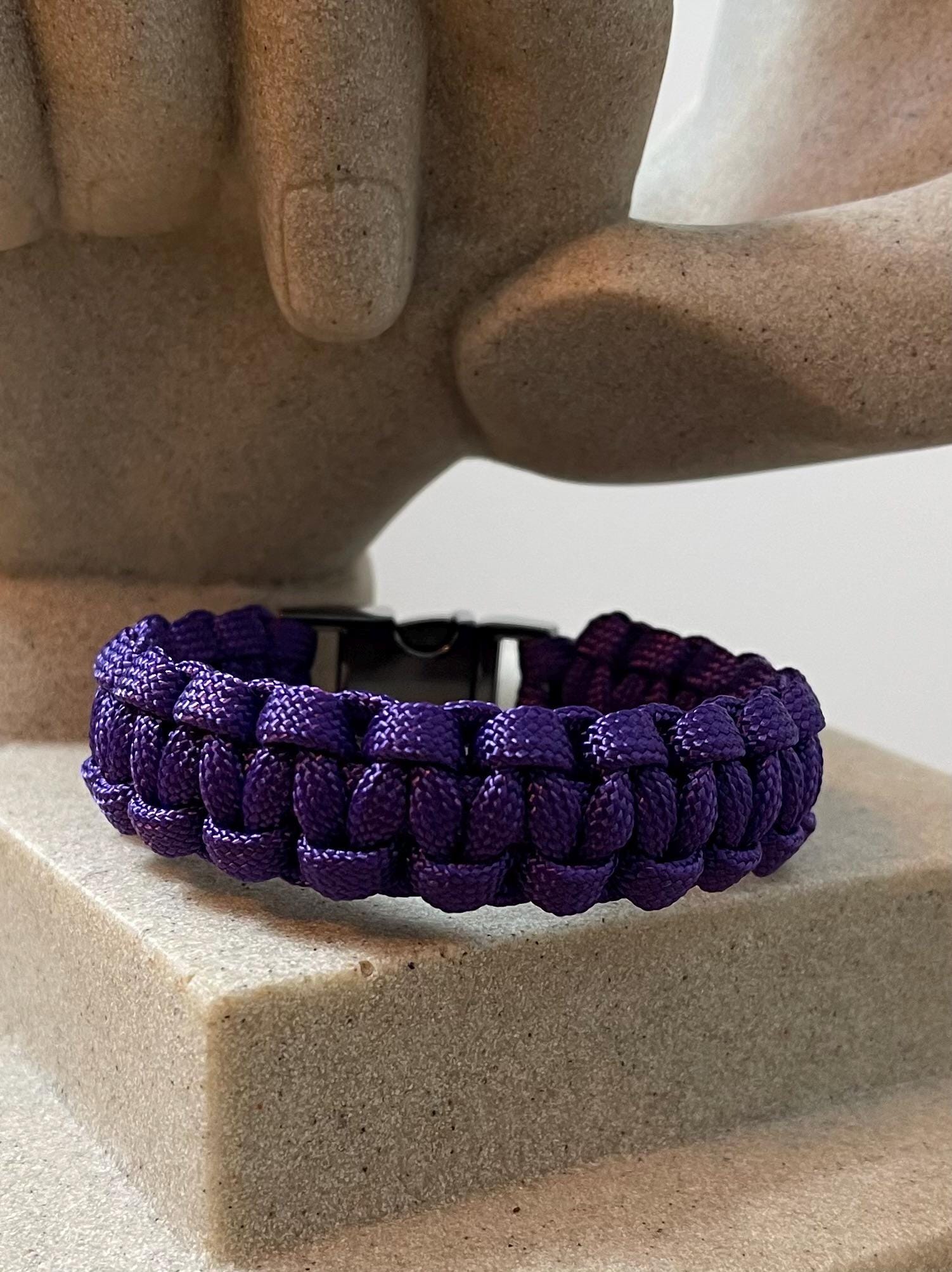 Cobra Style - Paracord Bracelet - Purple Color - Made to Order – Plastic - Metal Buckle – Show Your Team Spirit