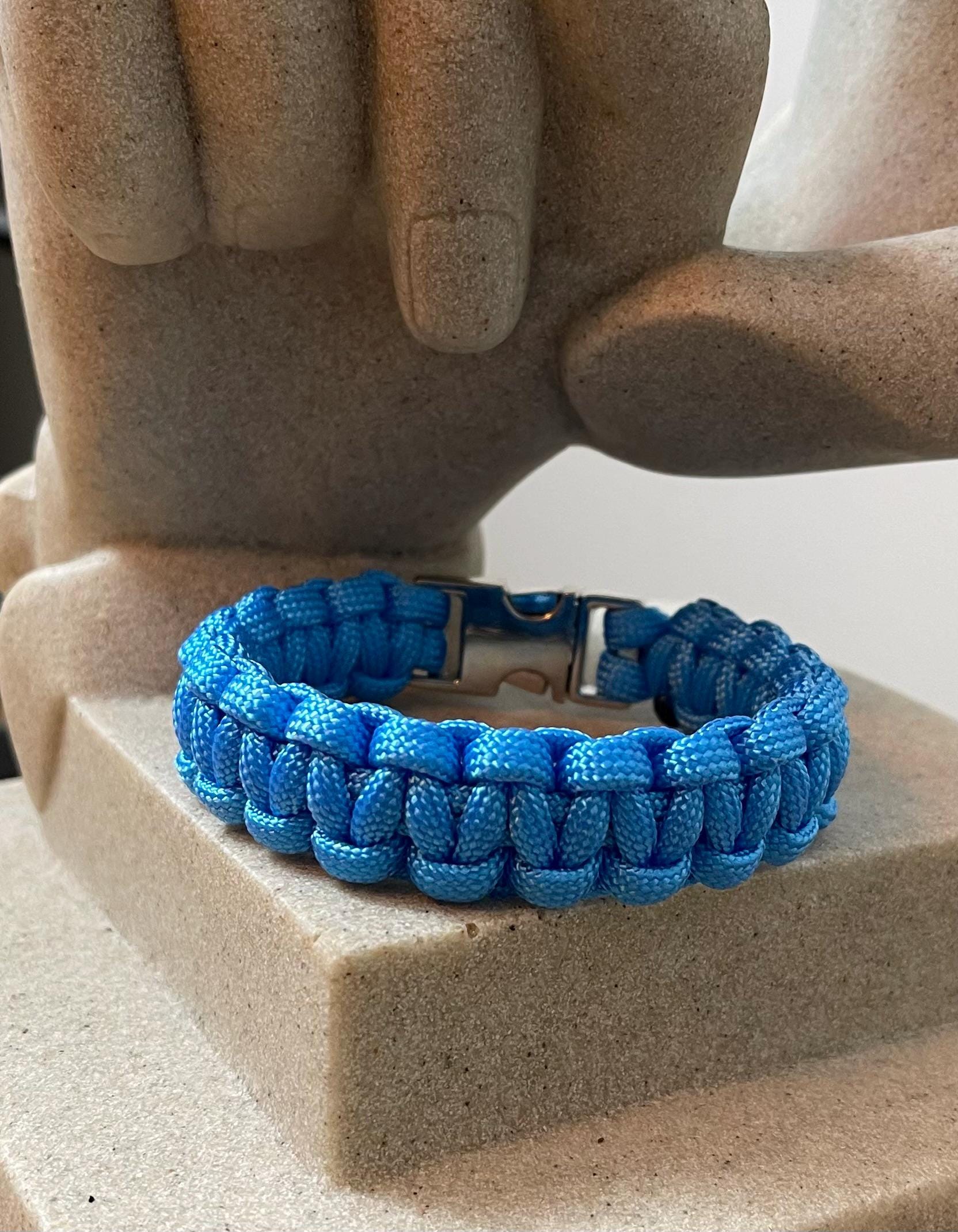 Cobra Style - Paracord Bracelet - Ocean Blue Color - Made to Order – Plastic - Metal Buckle - Show Your Team Spirit