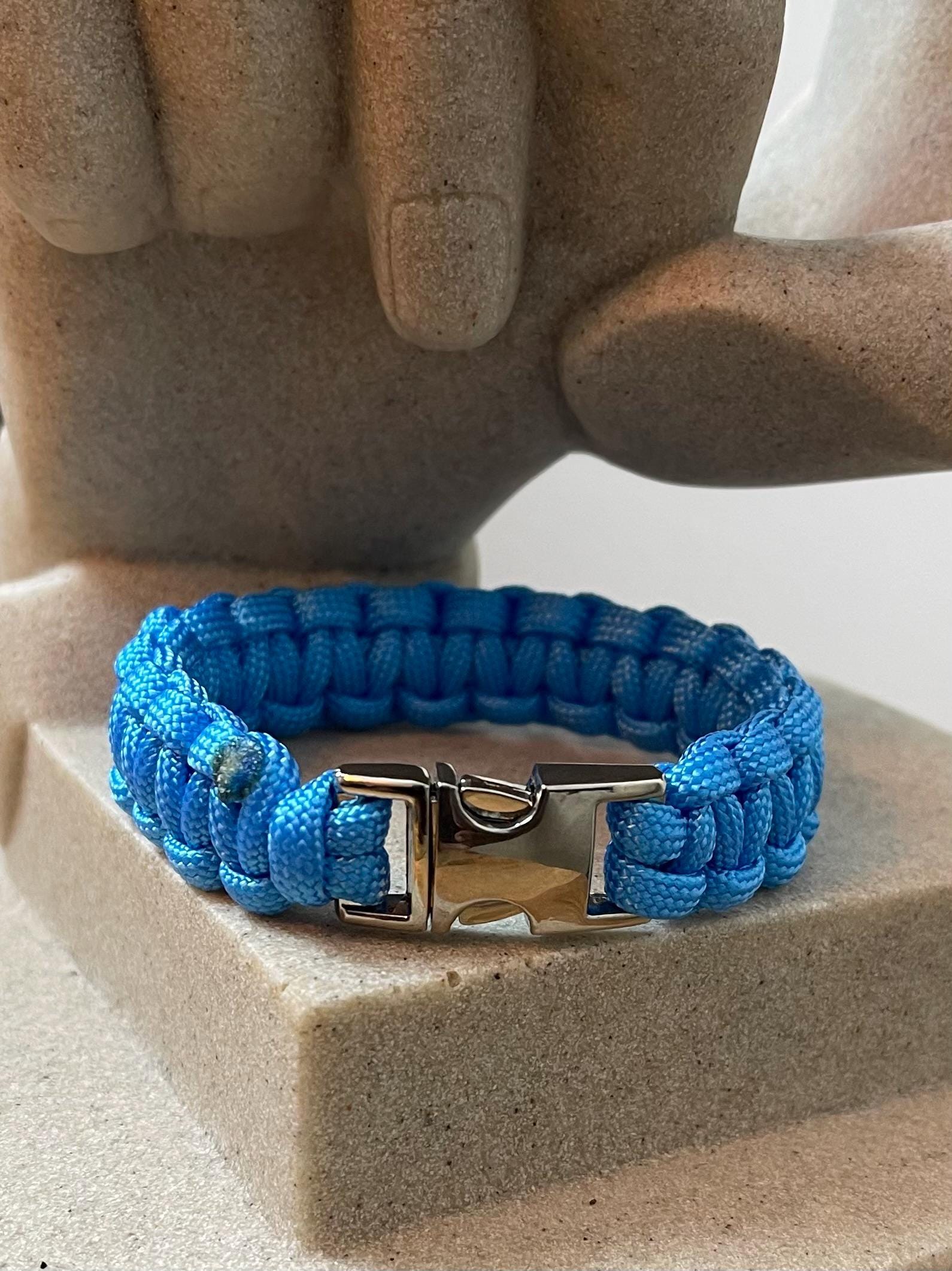 Cobra Style - Paracord Bracelet - Ocean Blue Color - Made to Order – Plastic - Metal Buckle - Show Your Team Spirit