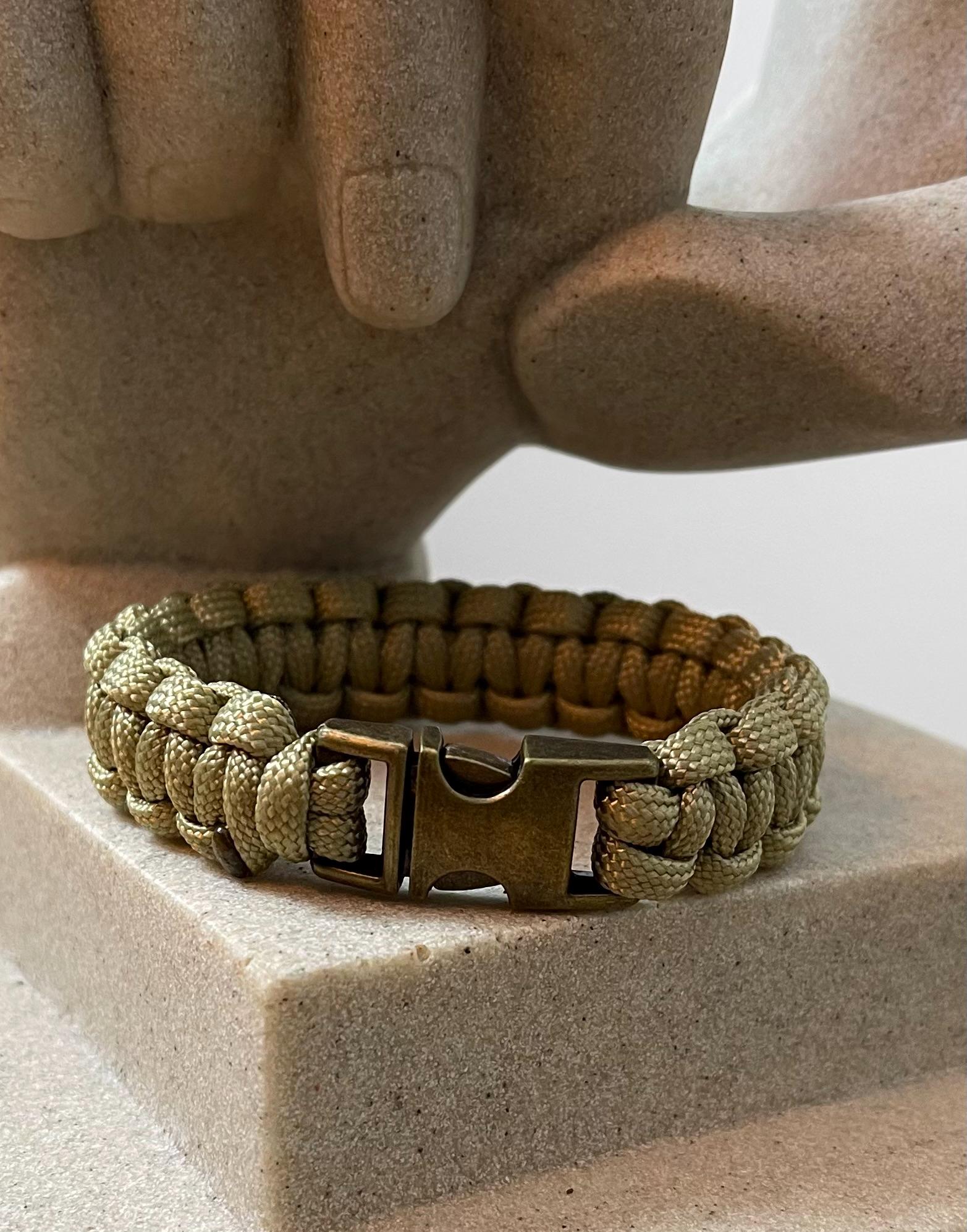 Cobra Style - Paracord Bracelet - Tan Color - Made to Order – Plastic - Metal Buckle – Show Your Team Spirit