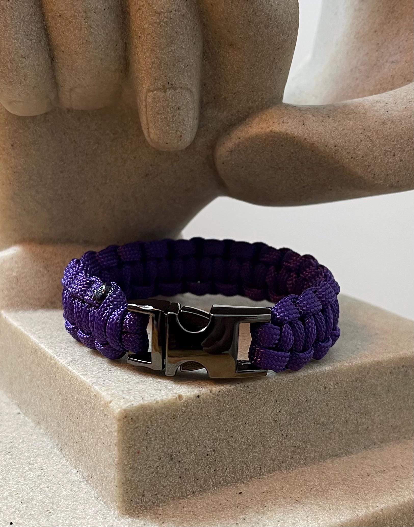 Cobra Style - Paracord Bracelet - Purple Color - Made to Order – Plastic - Metal Buckle – Show Your Team Spirit