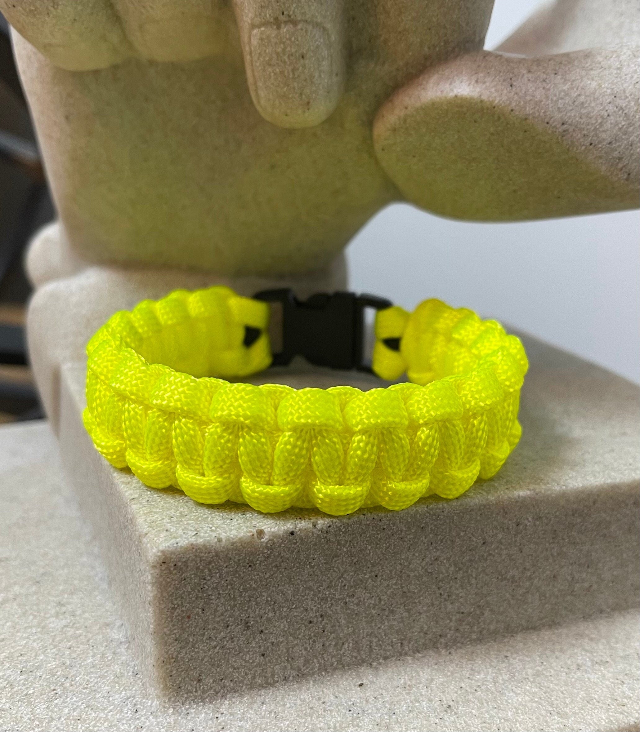 Cobra Style - Paracord Bracelet - Neon Yellow Color - Made to Order – Plastic - Metal Buckle – Show Your Team Spirit