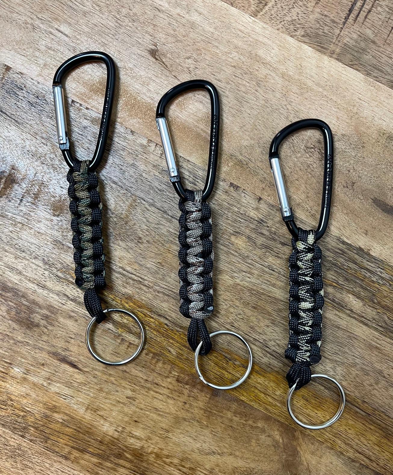 Paracord Keychain - 7" Paracord Key Fob - Lanyard w/Carabiner - One/Two Colors - Made to Order – Customized Gift - Gift for Him/Gift for Her