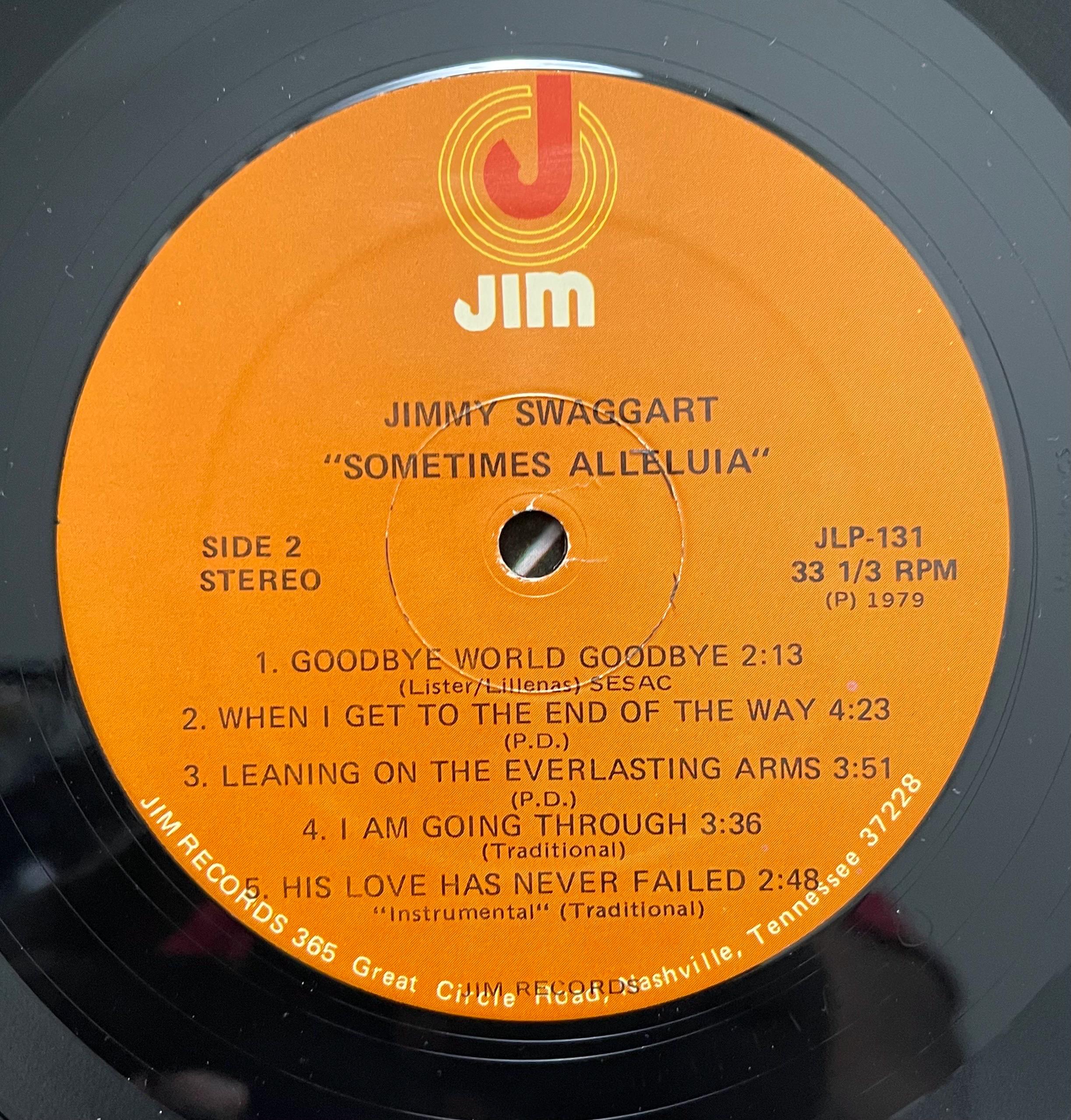 Vintage Vinyl -  Jimmy Swaggart - Sometimes Alleluia - Religious/Folk/Country - Jim Records - 1979 - (JIM 01-131) VG+