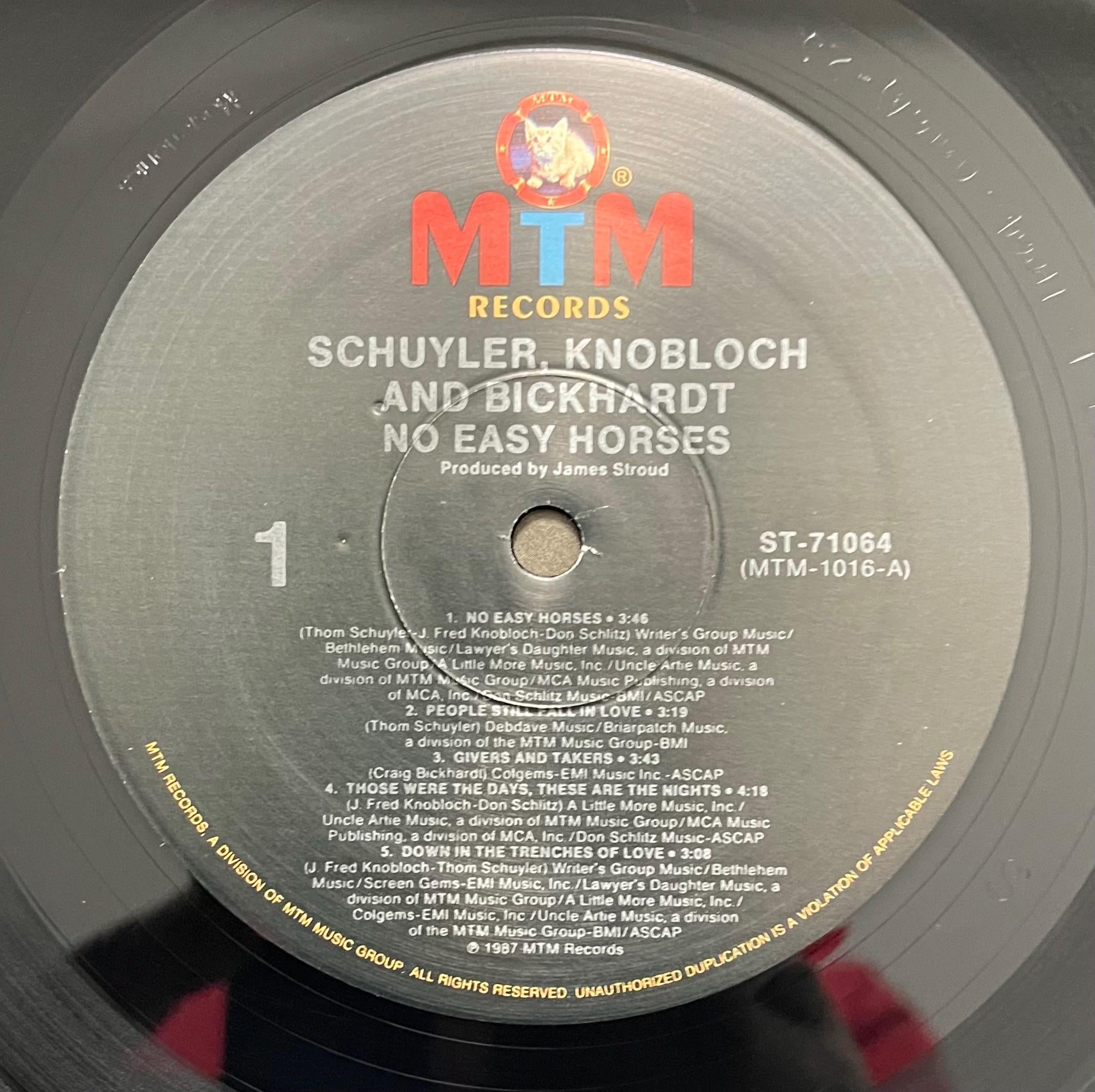 Vintage Vinyl -  Schuyler, Knobloch, and Bickhardt - No Easy Horses - Rock/Folk/Country - MTM Records - 1987 - (ST-71064) VG+