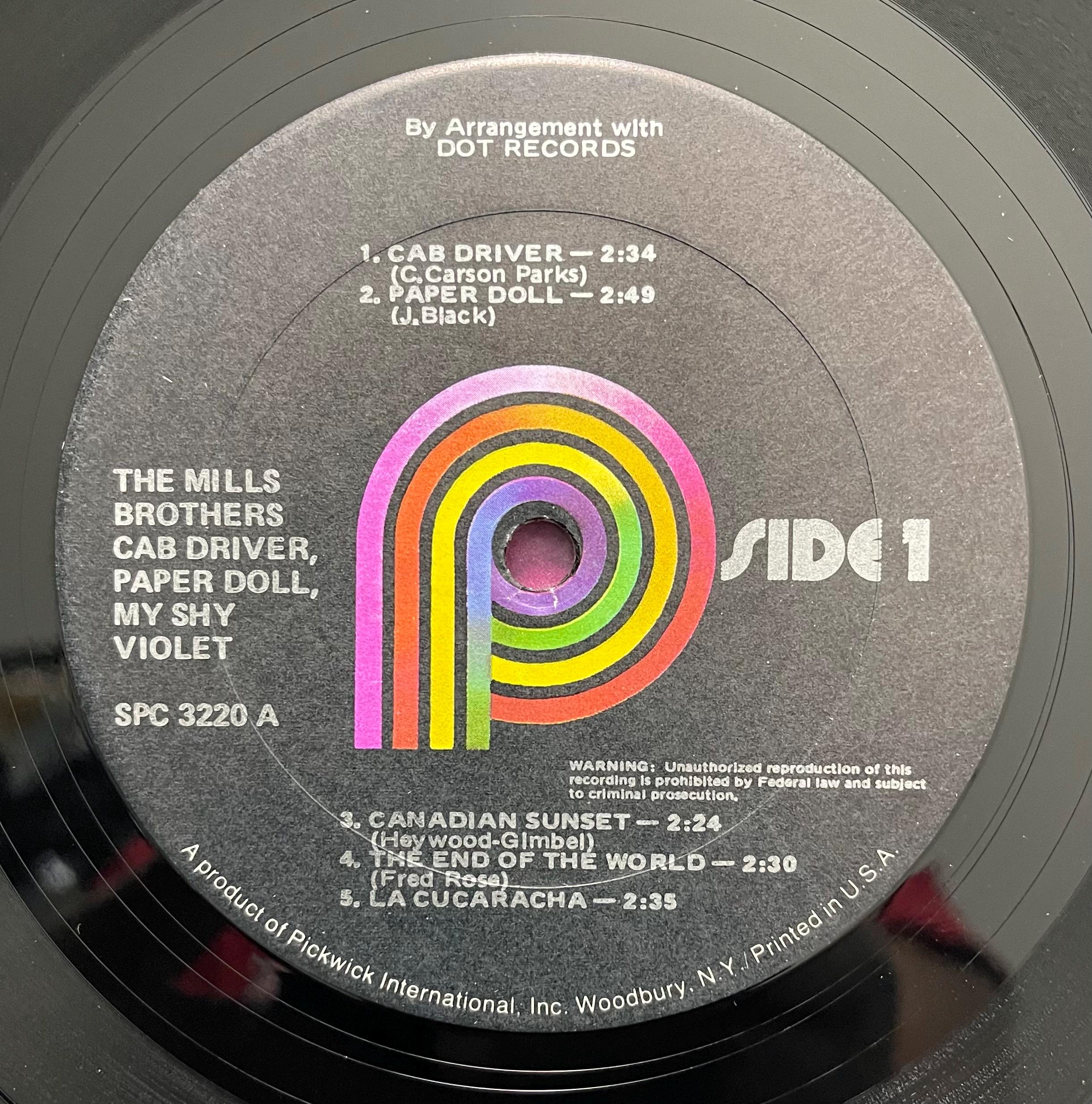 Vintage Vinyl -  The Mills Brothers - Paper Doll - Jazz/Easy Listening - Pickwick Records - 1971 - (SPC-3220) VG+