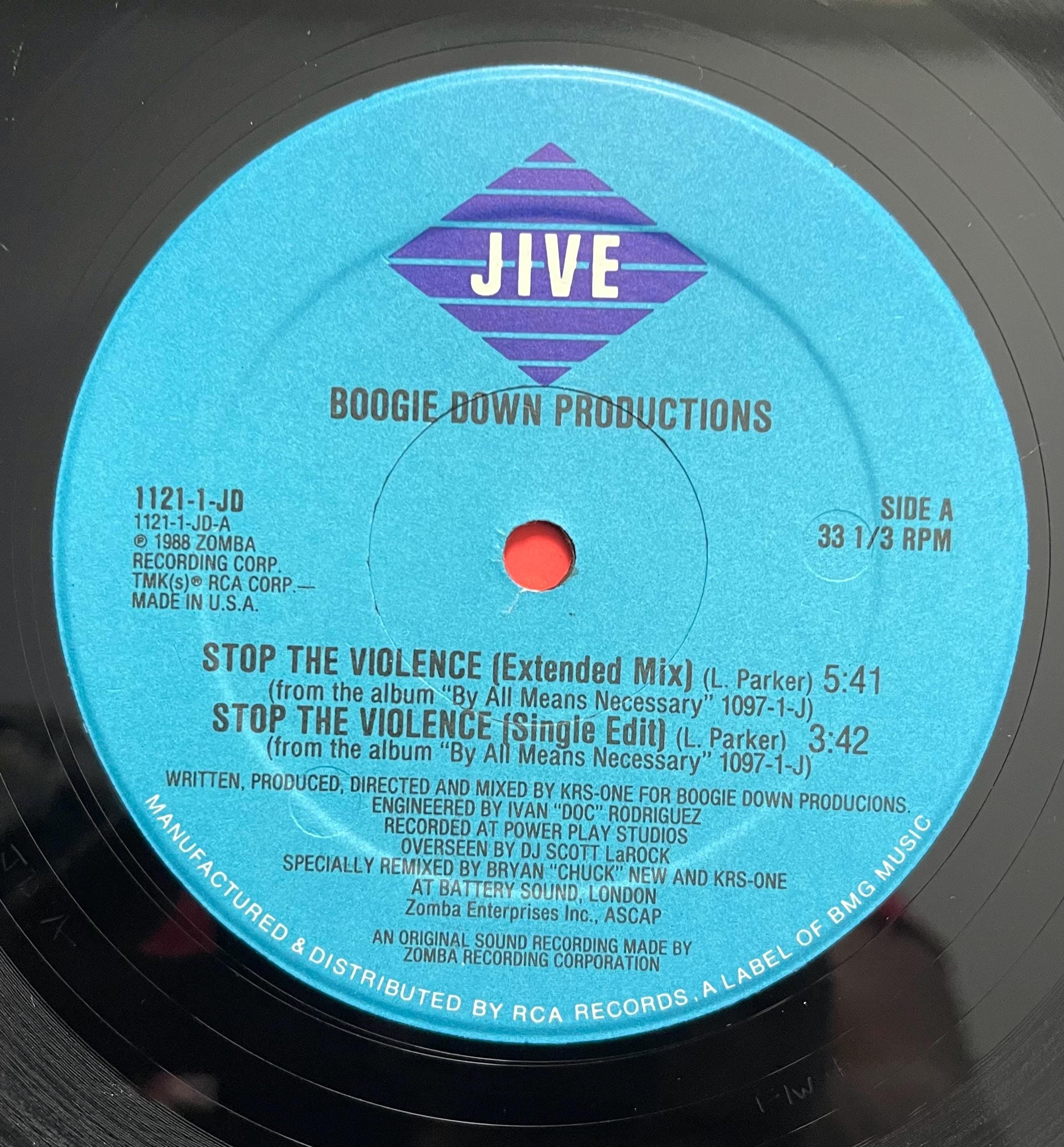 Vintage Vinyl – Boogie Down Productions - Stop The Violence - Jive Records – 1988 - Hip Hop/ Electronic - 12" Vinyl - (1121 1 JD) VG+