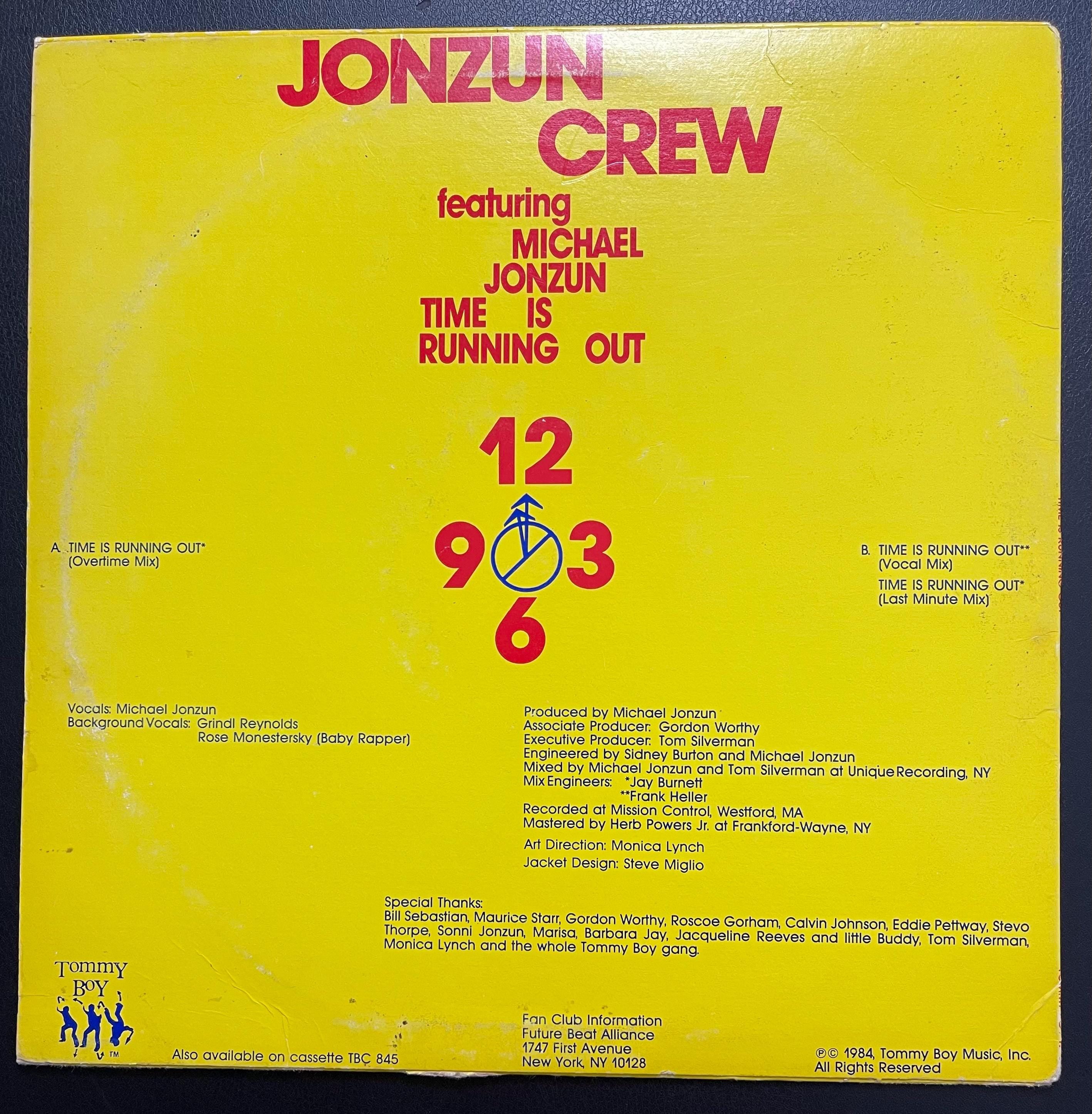 Vintage Vinyl – The Jonzun Crew - Time Is Running Out - Tommy Boy Records – 1984 - Electro-Funk / Electronic - 12" Vinyl - VG+