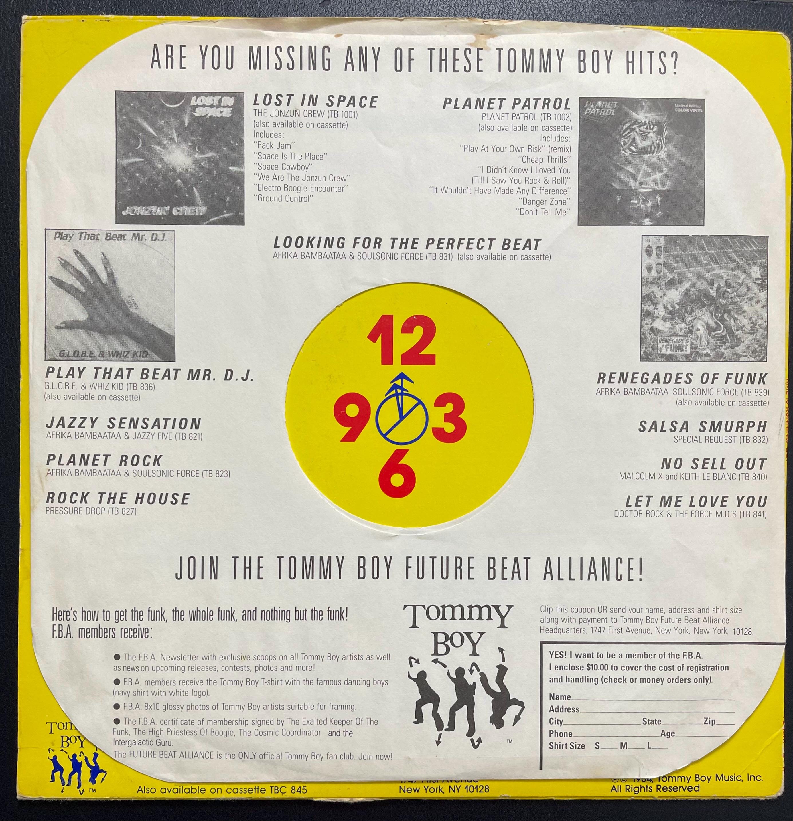 Vintage Vinyl – The Jonzun Crew - Time Is Running Out - Tommy Boy Records – 1984 - Electro-Funk / Electronic - 12" Vinyl - VG+