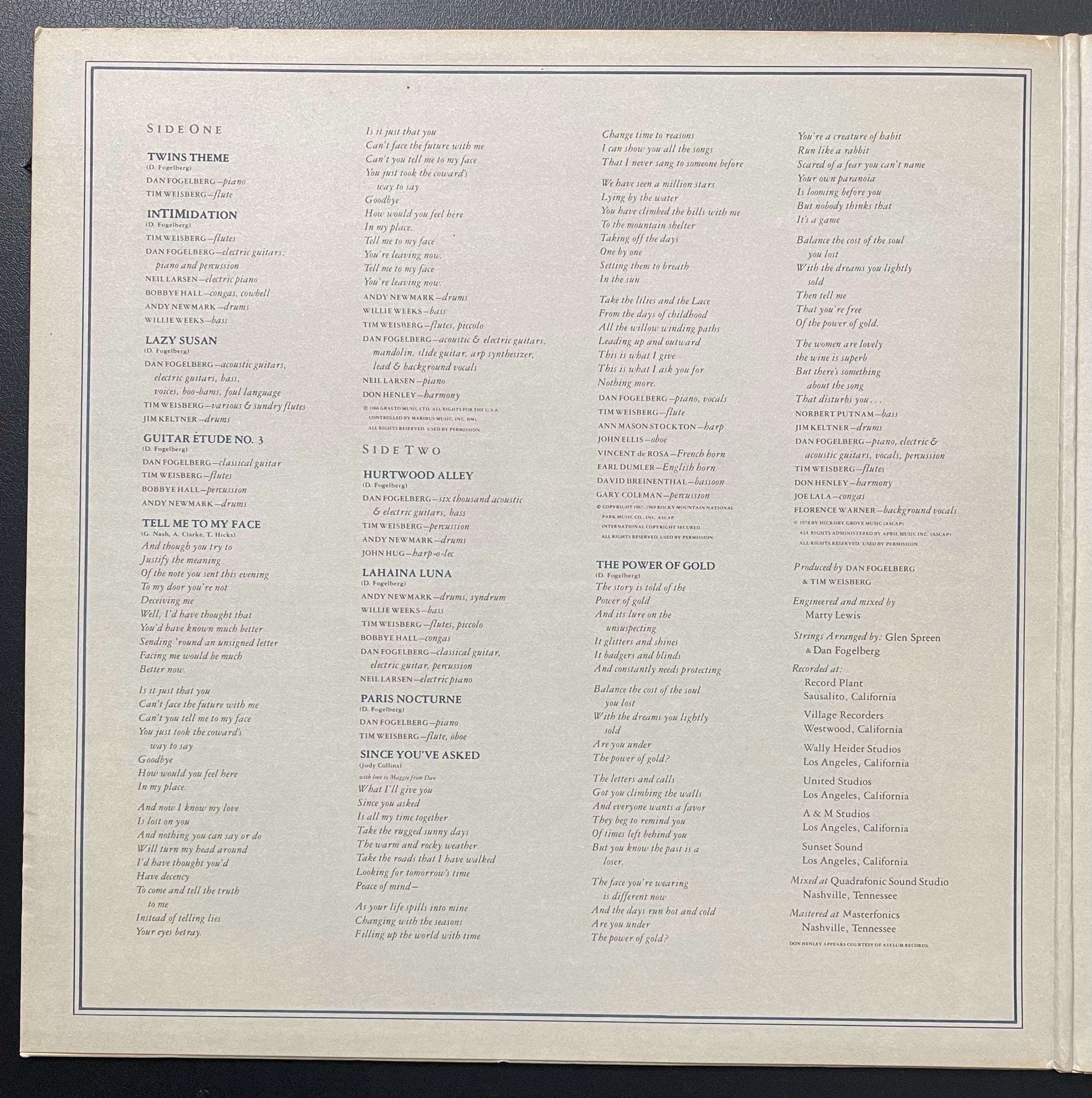 Vintage Vinyl - Dan Fogelberg & Tim Weisberg - Twins Sons Of Different Mothers - Rock/Pop/Soft Rock - Epic Records - 1978 (EPC 82774) - VG+