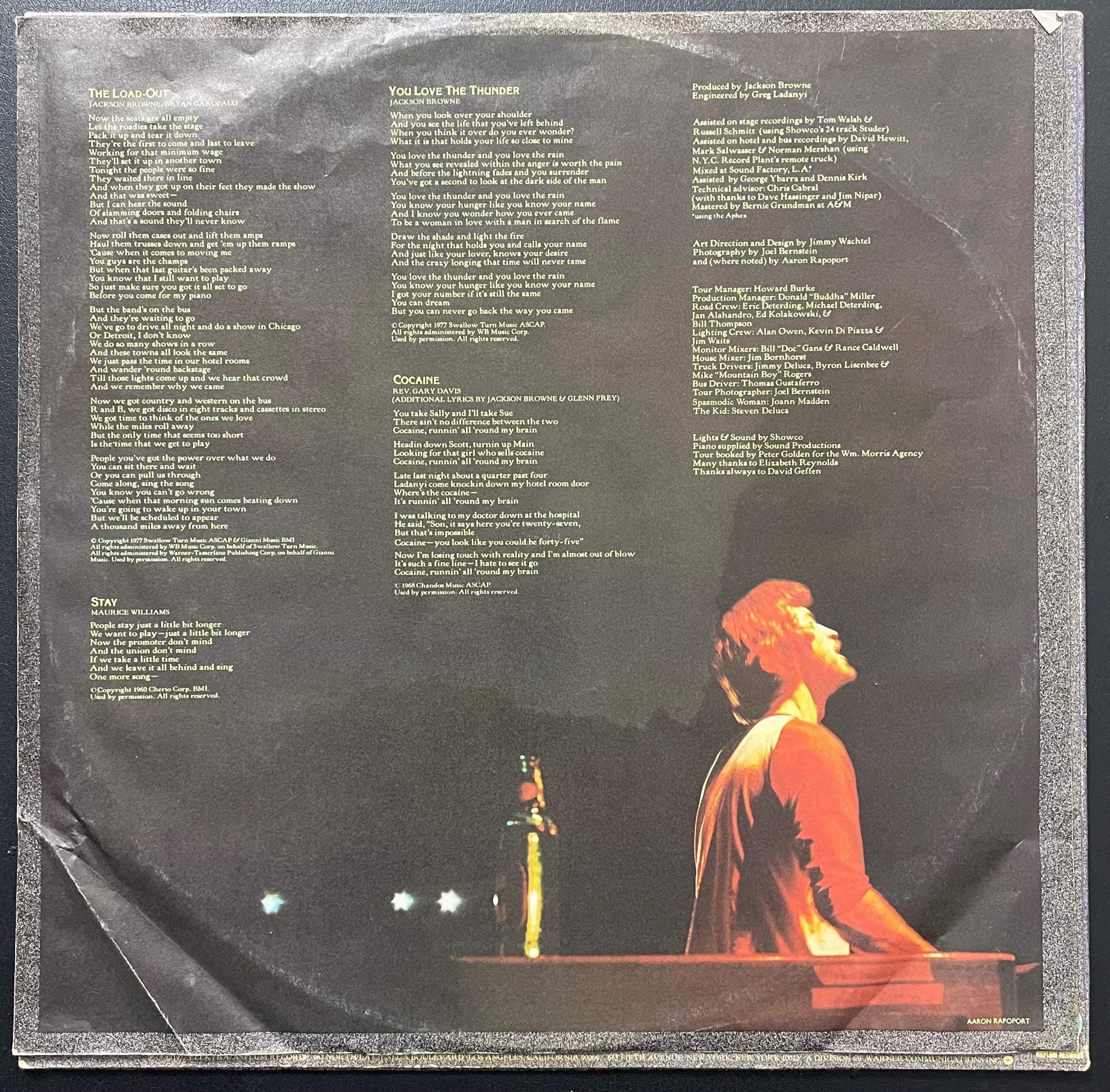 Vintage Vinyl - Jackson Browne - Running On Empty - Rock/Pop/Classic Rock - Asylum Records - 1977 - (AS 53 070) VG+