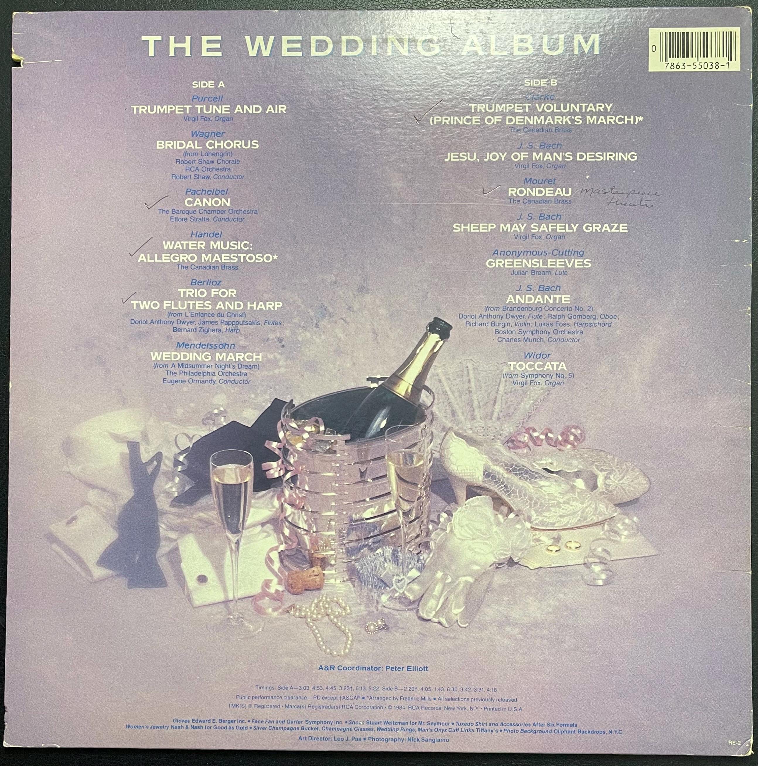 Vintage Vinyl - Various - The Wedding Album - Classical/Folk/Pop - RCA Records - 1984 - (XRL 1-5038) VG+