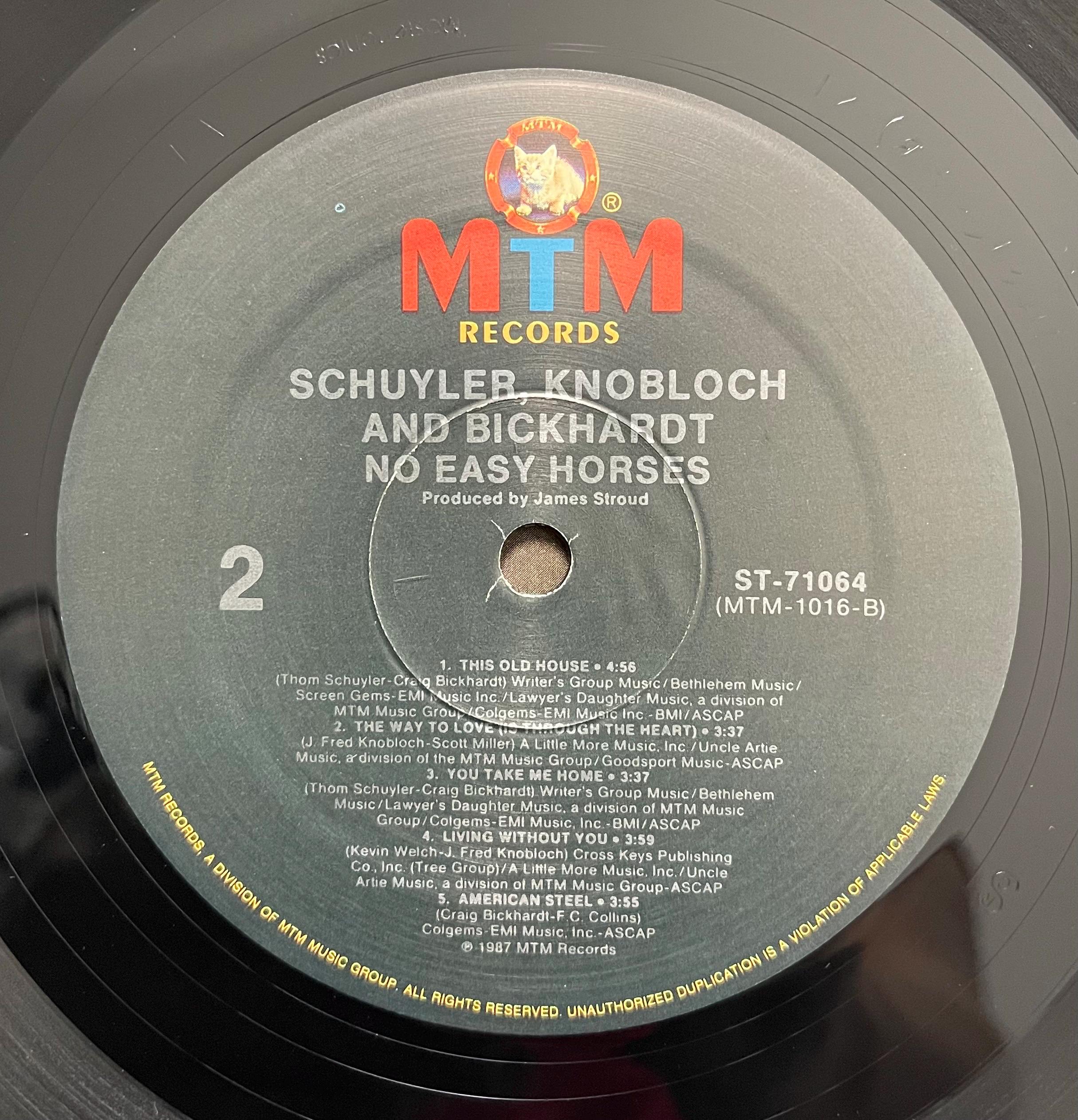 Vintage Vinyl -  Schuyler, Knobloch, and Bickhardt - No Easy Horses - Rock/Folk/Country - MTM Records - 1987 - (ST-71064) VG+