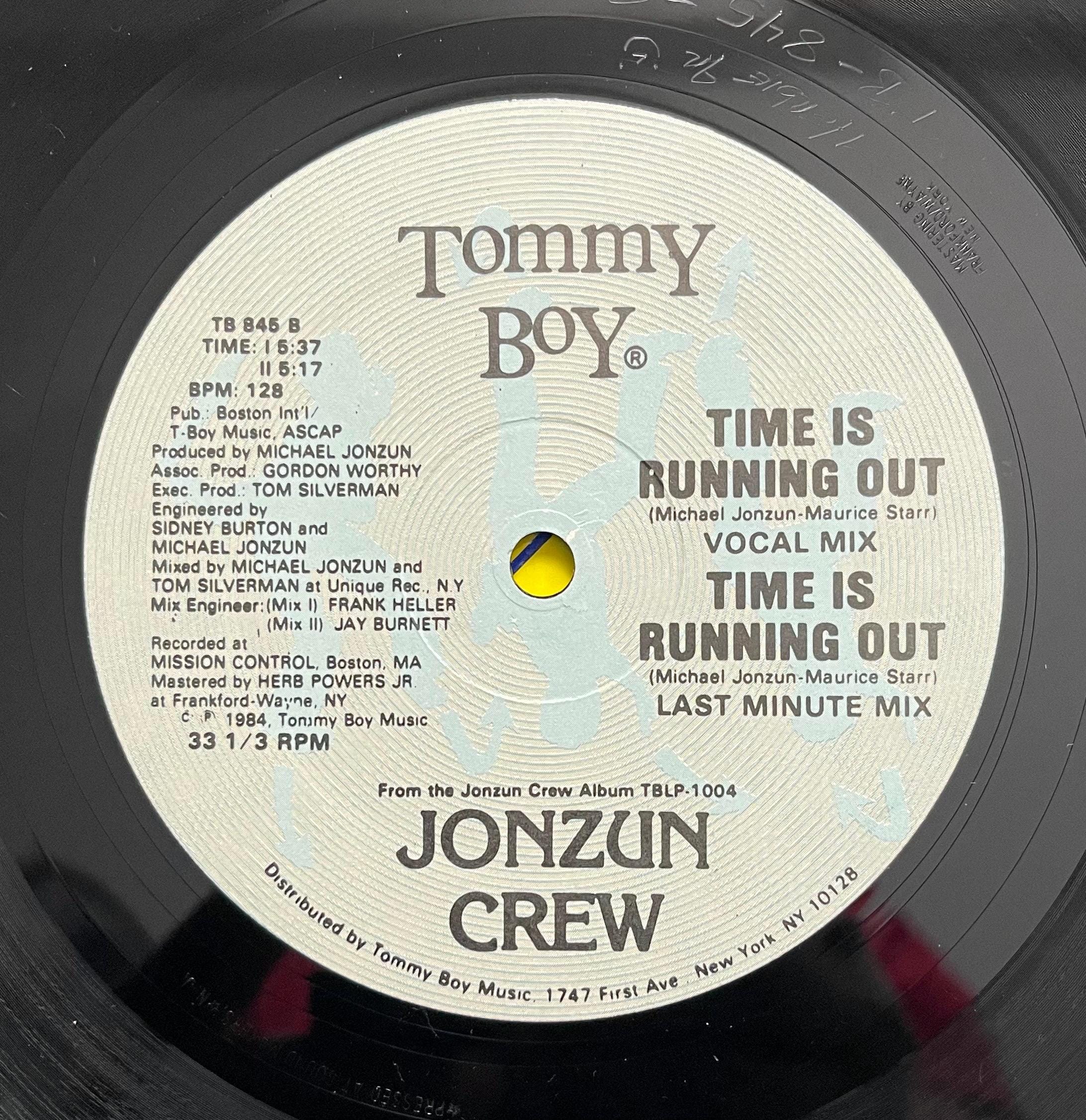 Vintage Vinyl – The Jonzun Crew - Time Is Running Out - Tommy Boy Records – 1984 - Electro-Funk / Electronic - 12" Vinyl - VG+
