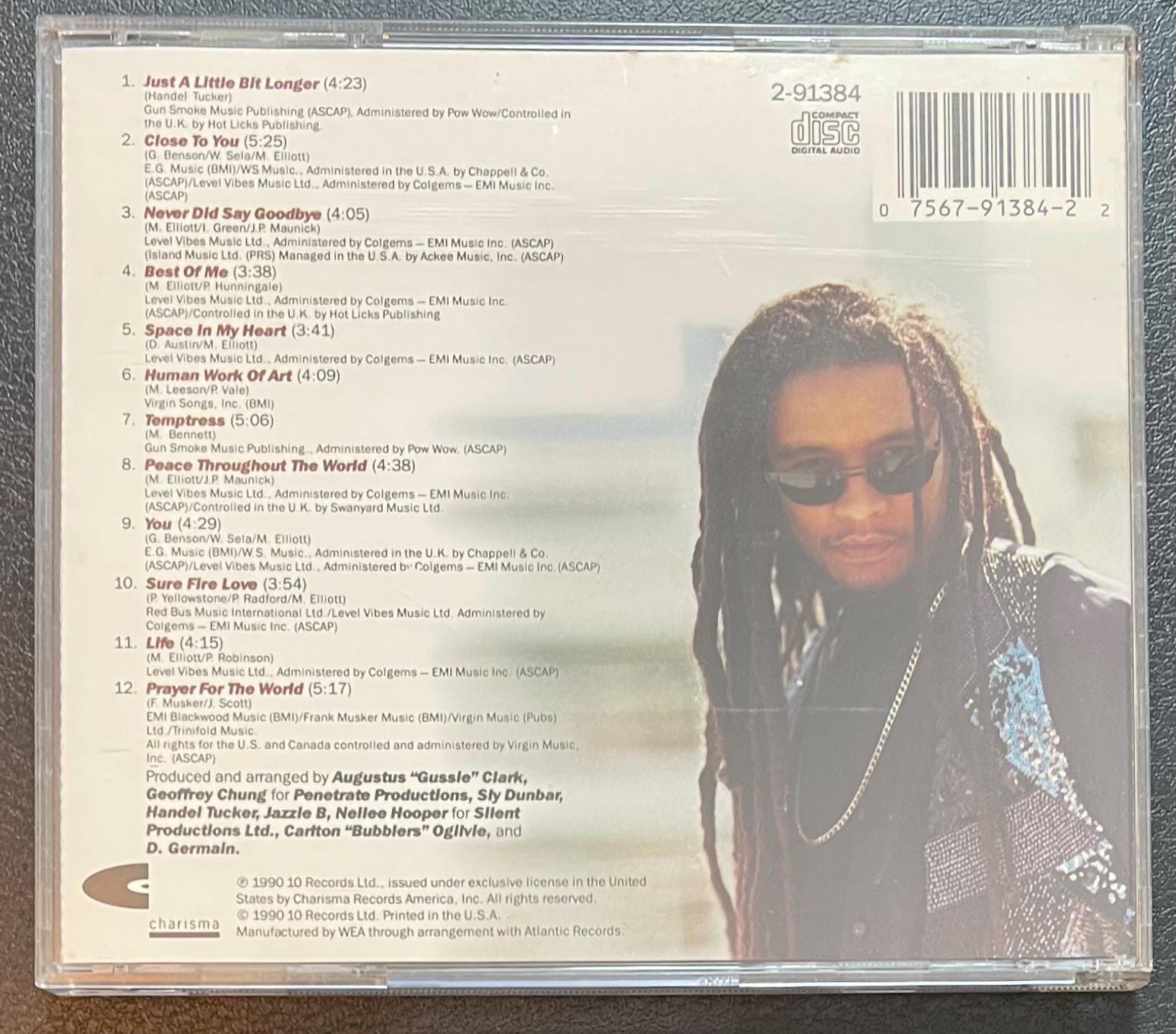 Vintage CD - Maxi Priest - Bonafide - 1990 - Pop/Reggae/Soul - Charisma Records - 2-91384 - VG+