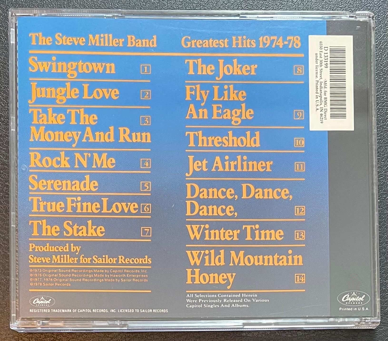Vintage CD - The Steve Miller Band - Greatest Hits - 1974-1978 - Pop/Classic Rock - Mercury Records - D 133199 - VG+