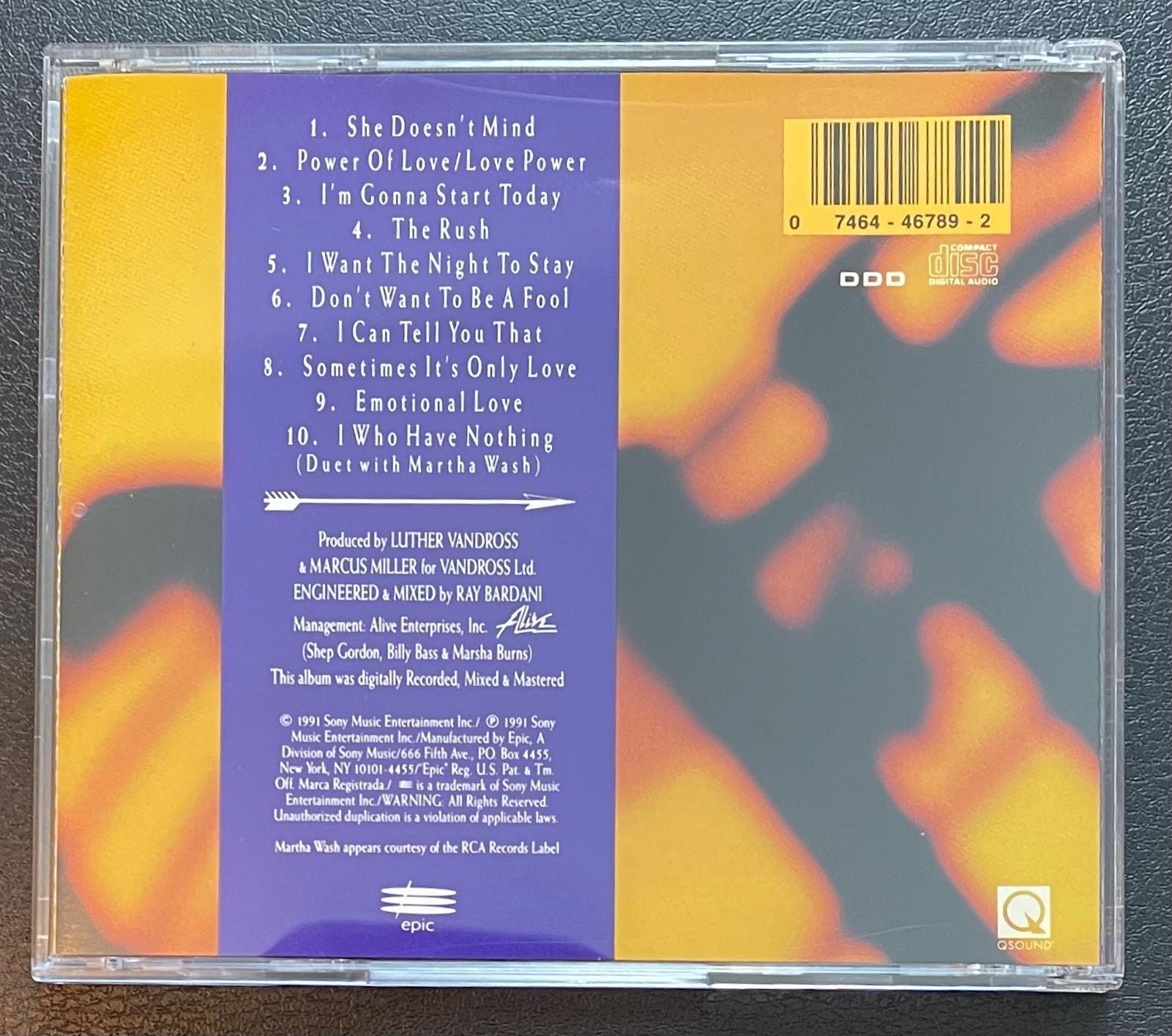 Vintage CD - Luther Vandross - Power of Love - 1991 - Soul/ R&B/ Funk - Epic Records - EK 46789 - VG+