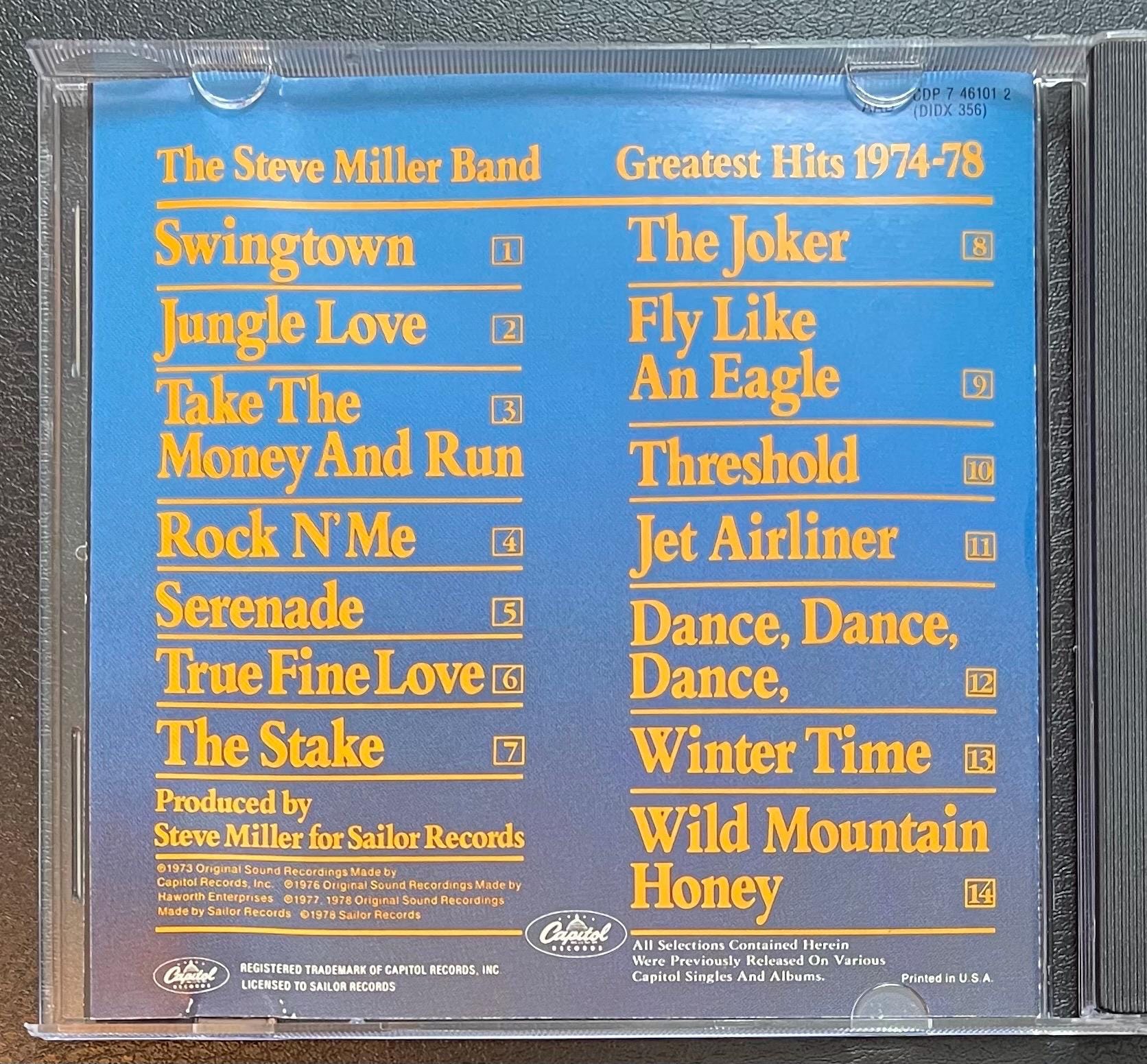 Vintage CD - The Steve Miller Band - Greatest Hits - 1974-1978 - Pop/Classic Rock - Mercury Records - D 133199 - VG+