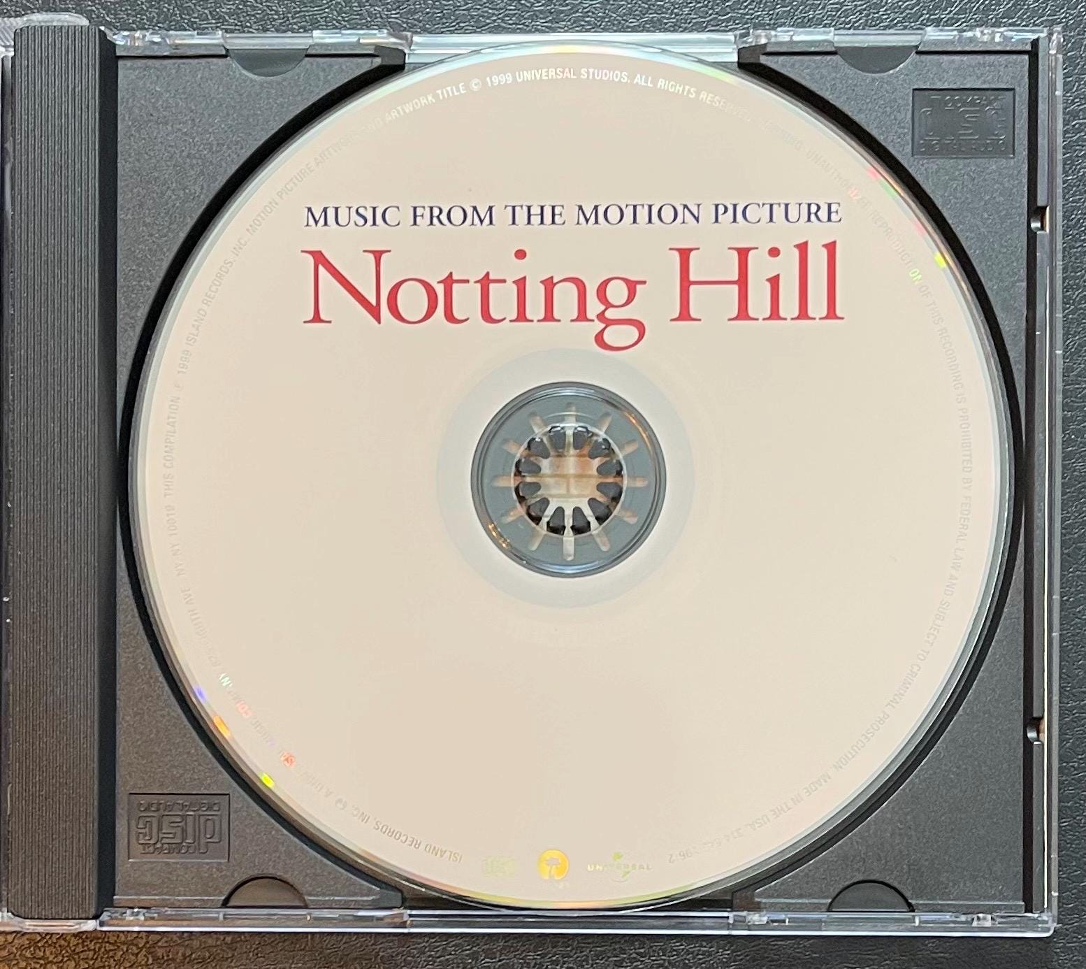Vintage CD - Various - Notting Hill (Music From The Motion Picture) - 1999 - Pop/Stage & Screen - Island Records - 314 546 196-2 - VG+
