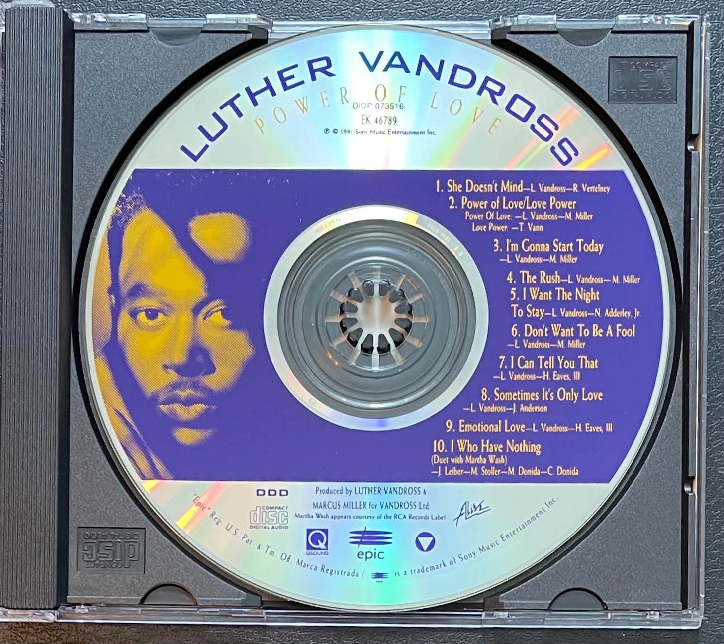 Vintage CD - Luther Vandross - Power of Love - 1991 - Soul/ R&B/ Funk - Epic Records - EK 46789 - VG+