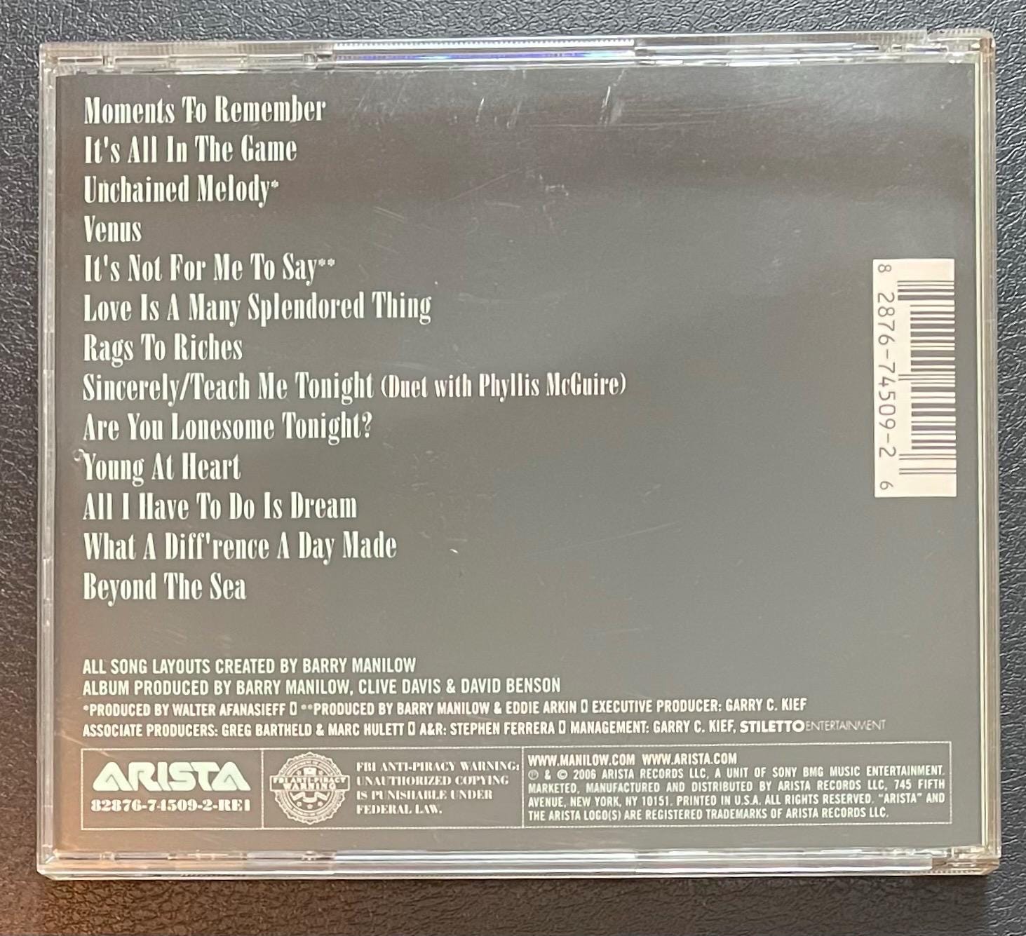 Vintage CD - Barry Manilow - The Greatest Songs of the Fifties - 2006 - Pop/Vocal/Ballad - Arista Records - 82876-74509-2 - VG+