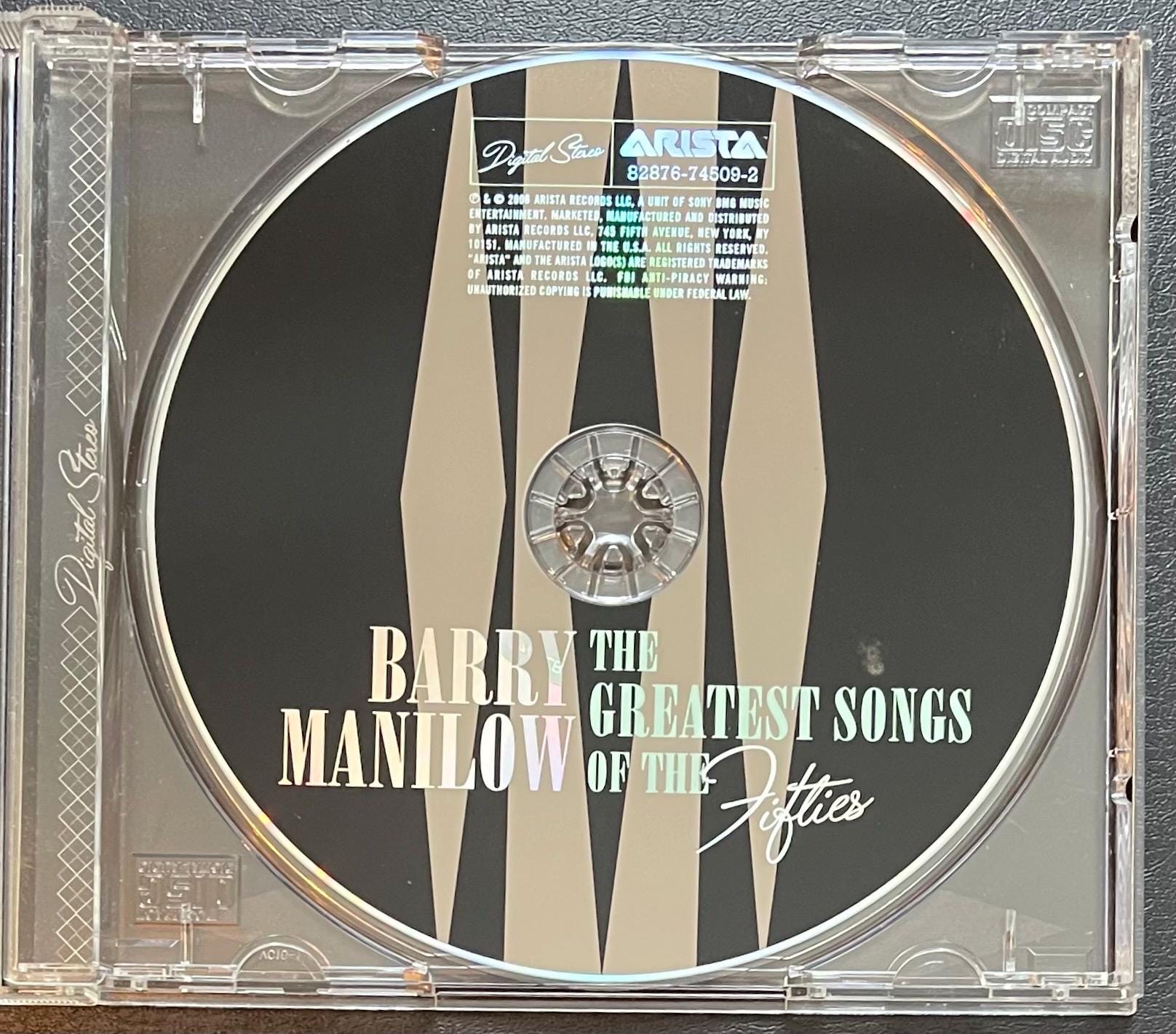 Vintage CD - Barry Manilow - The Greatest Songs of the Fifties - 2006 - Pop/Vocal/Ballad - Arista Records - 82876-74509-2 - VG+