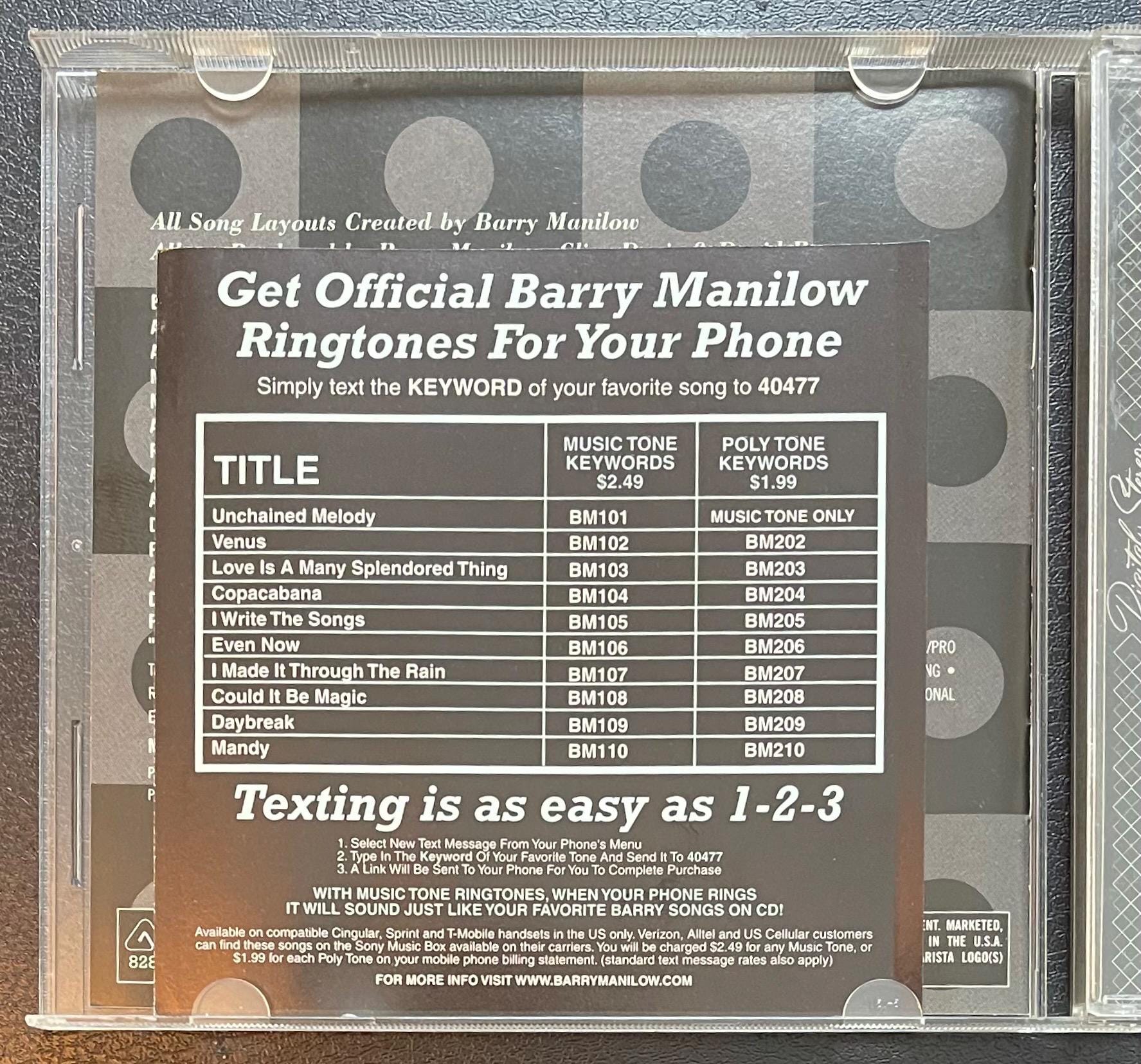 Vintage CD - Barry Manilow - The Greatest Songs of the Fifties - 2006 - Pop/Vocal/Ballad - Arista Records - 82876-74509-2 - VG+