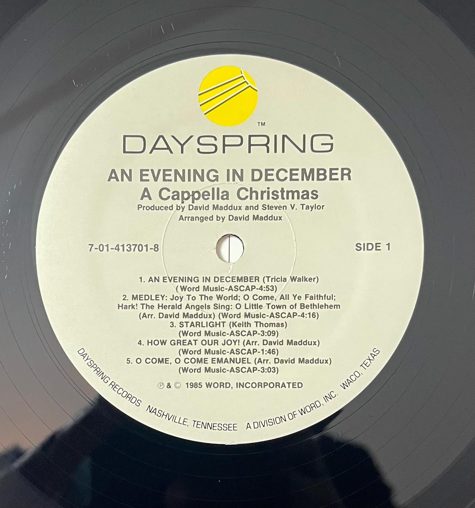 Vintage Vinyl - Steven V Taylor - An Evening In December - Day Spring Records - Jazz/Pop/ Holiday – 1986 - VG+ / Vinyl Album